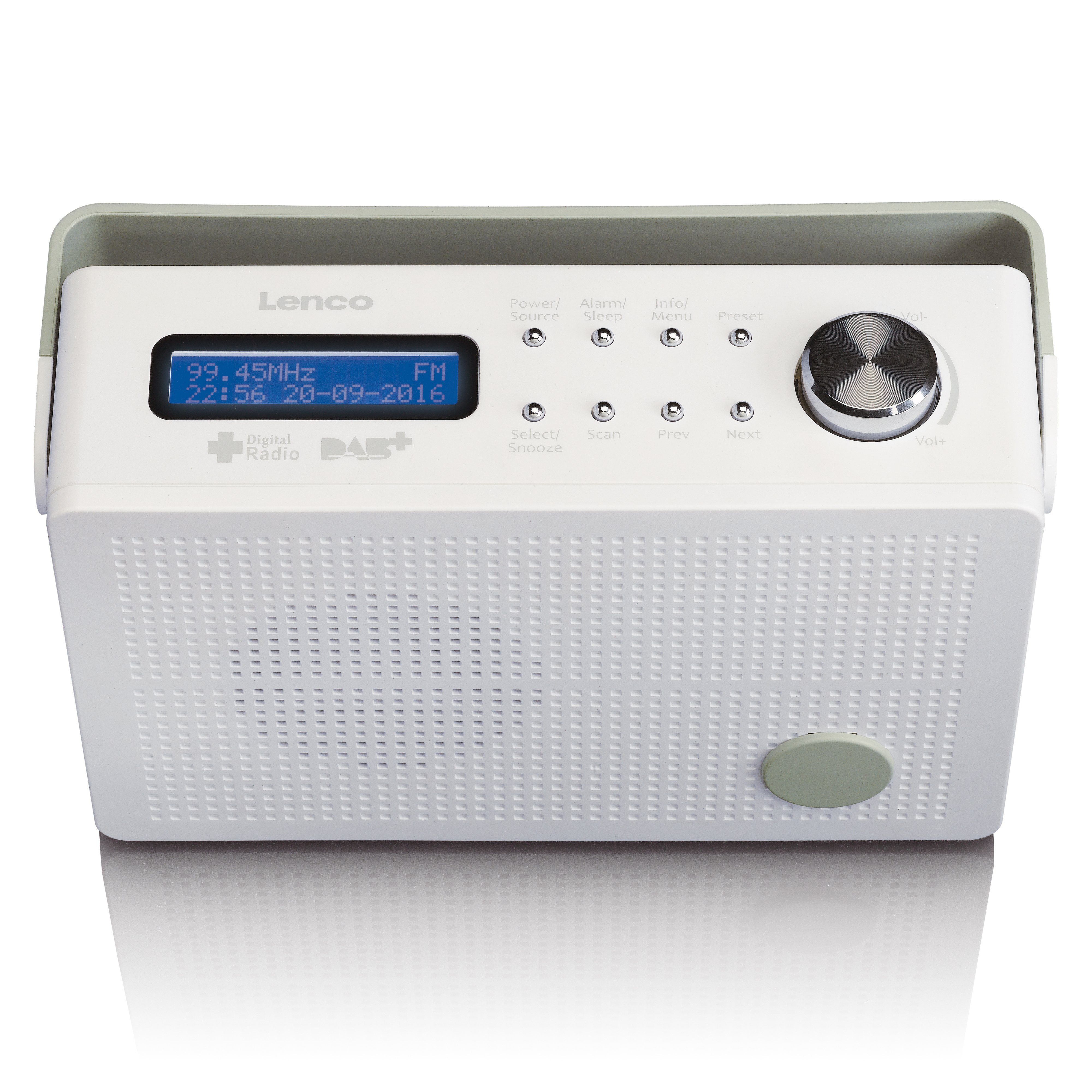 Lenco PDR-030WH Digitalradio (DAB) (DAB+,FM, 2 W, modernes Design mit digitalem-FM-Sound, Senderspeicher & Weckfunktion)