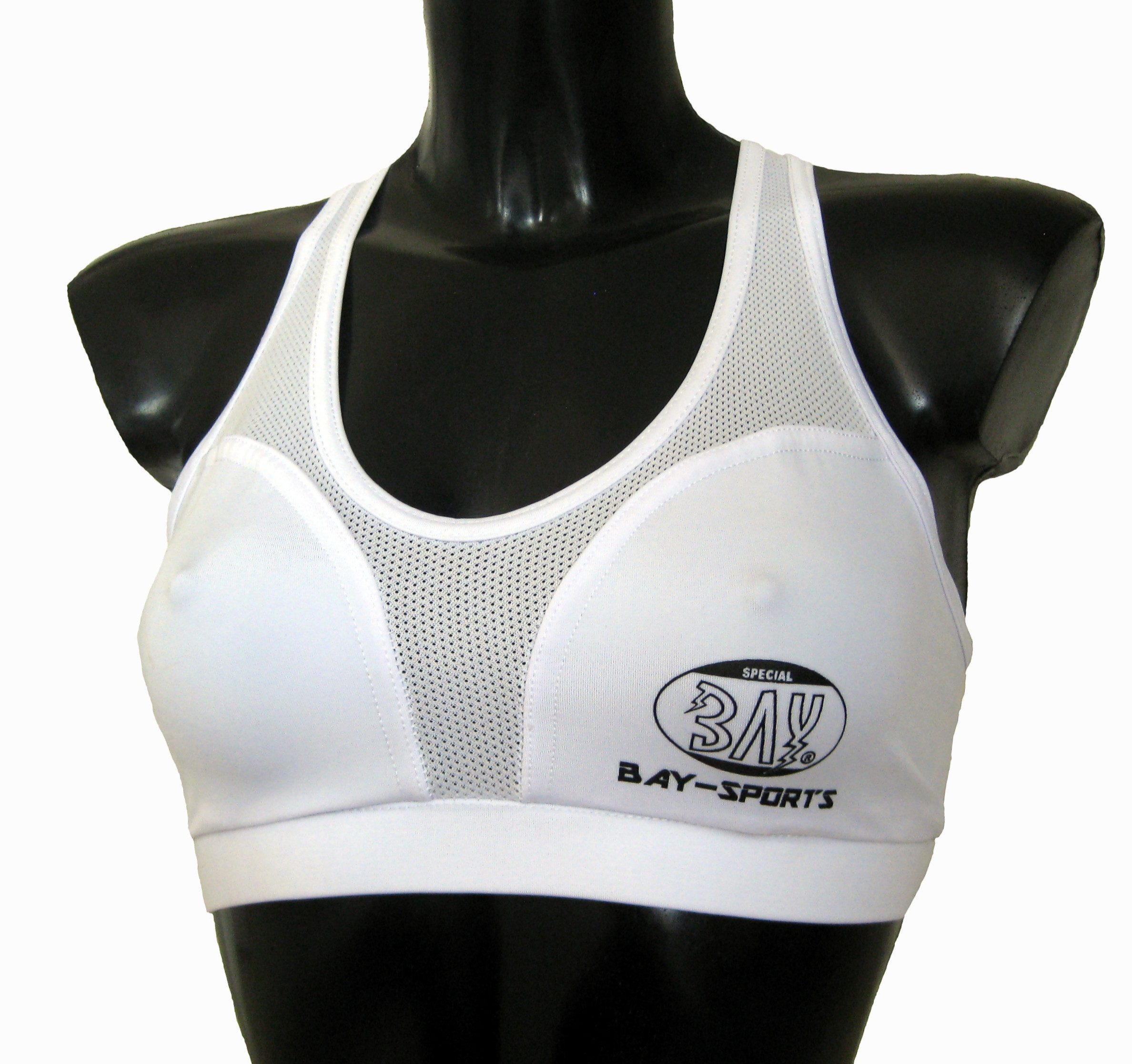 BAY-Sports Set: Sport-Bustier Oberteil Brustschutz Topp Tang Top für Damen Brustschutz Schalen Guard Sport BH mit Taschen zum Einstecken von Schutzschalen