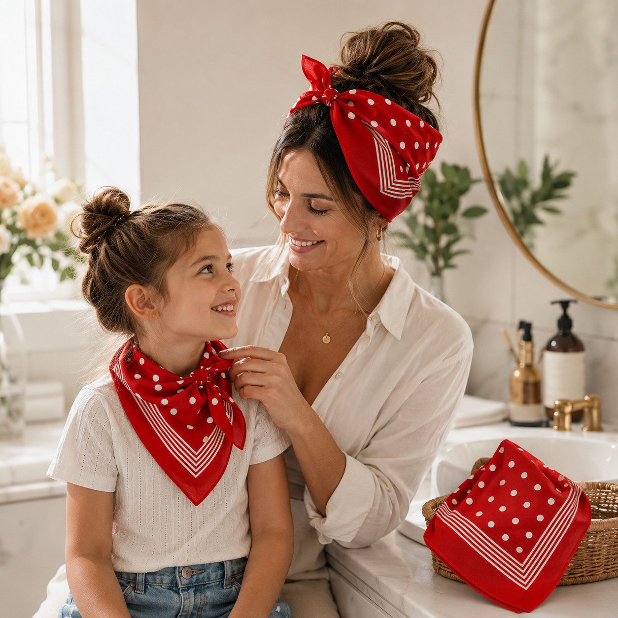 Betz Halstuch 3 Stück Nickitücher Hexentücher XXL Größe 70x70 cm Bandana Kopftuch, (Set, 3-St), Halstuch Trachtentuch 100% Baumwolle Punkte Farbe rot