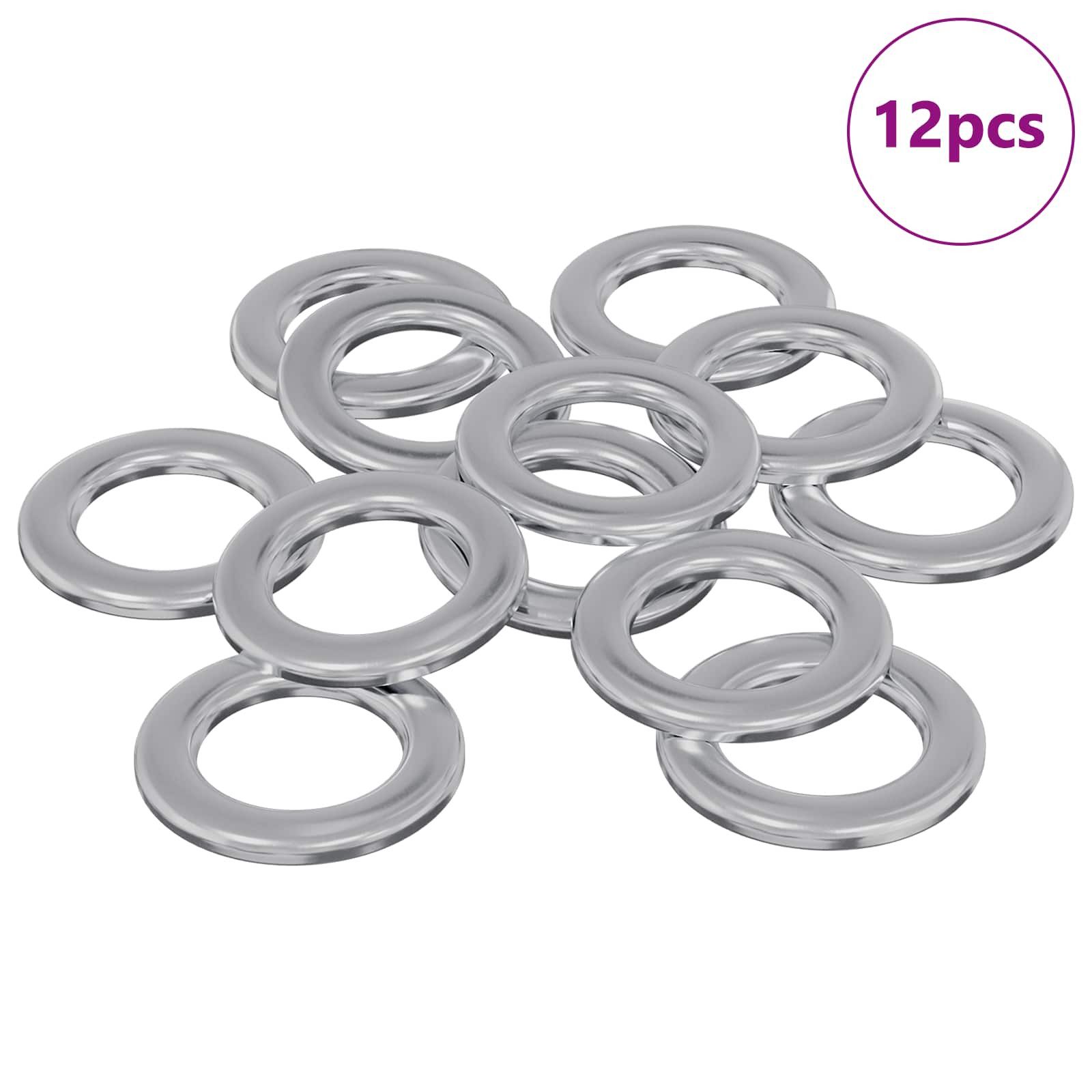 vidaXL Unterlegscheibe Unterlegscheiben 12 stk. Silber 10 x 10 x 0,8 mm Eisen, 12-St.