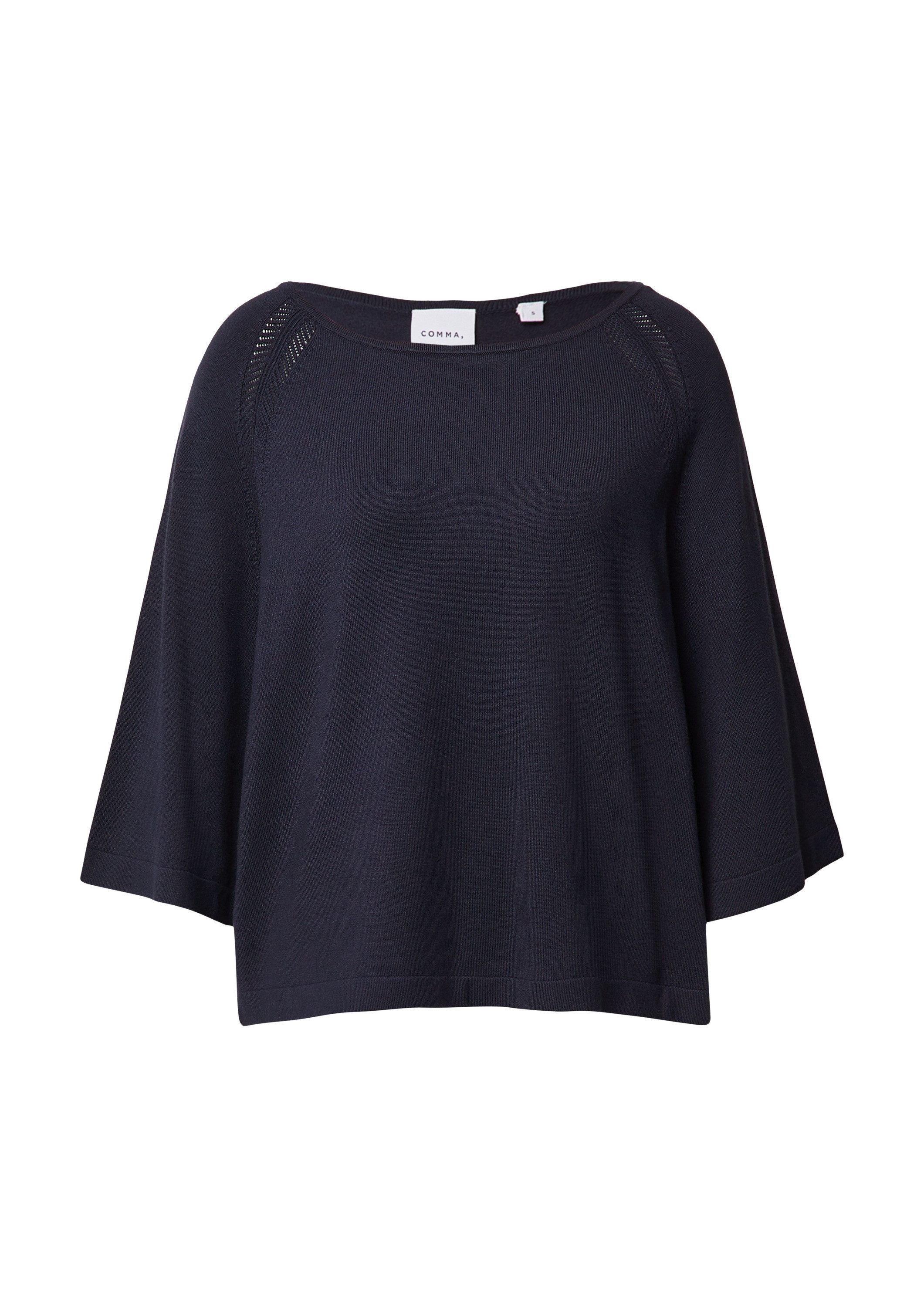 comma 3/4 Arm-Pullover Strickpullover Oversized Pullover aus Feinstrick mit günstig online kaufen
