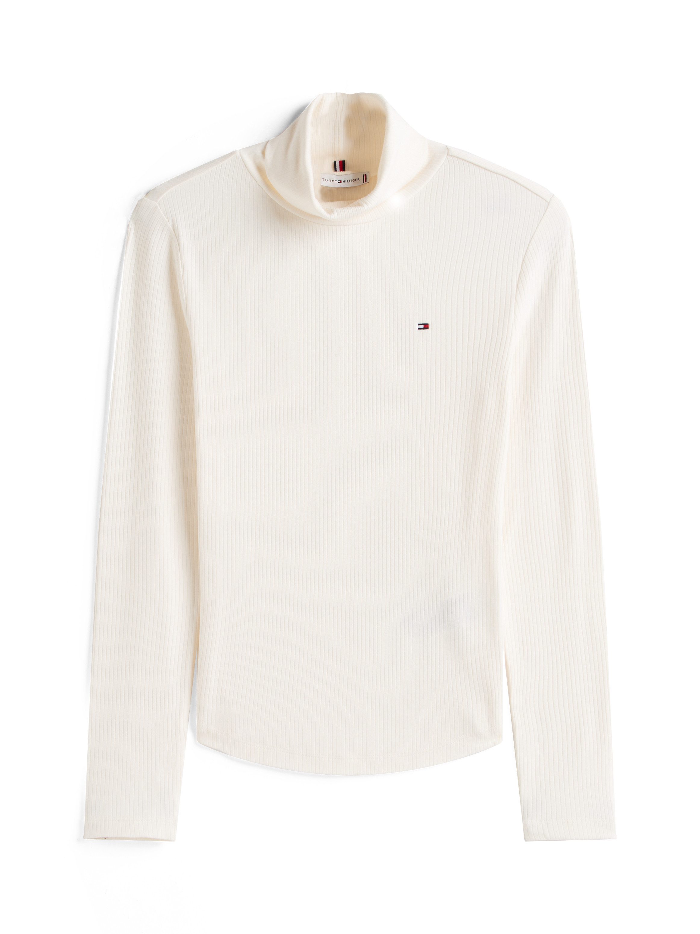 Tommy Hilfiger Langarmshirt SLIM 5X2 RIB ROLL-NK LS in gerippter Struktur – Bild 4 von 5