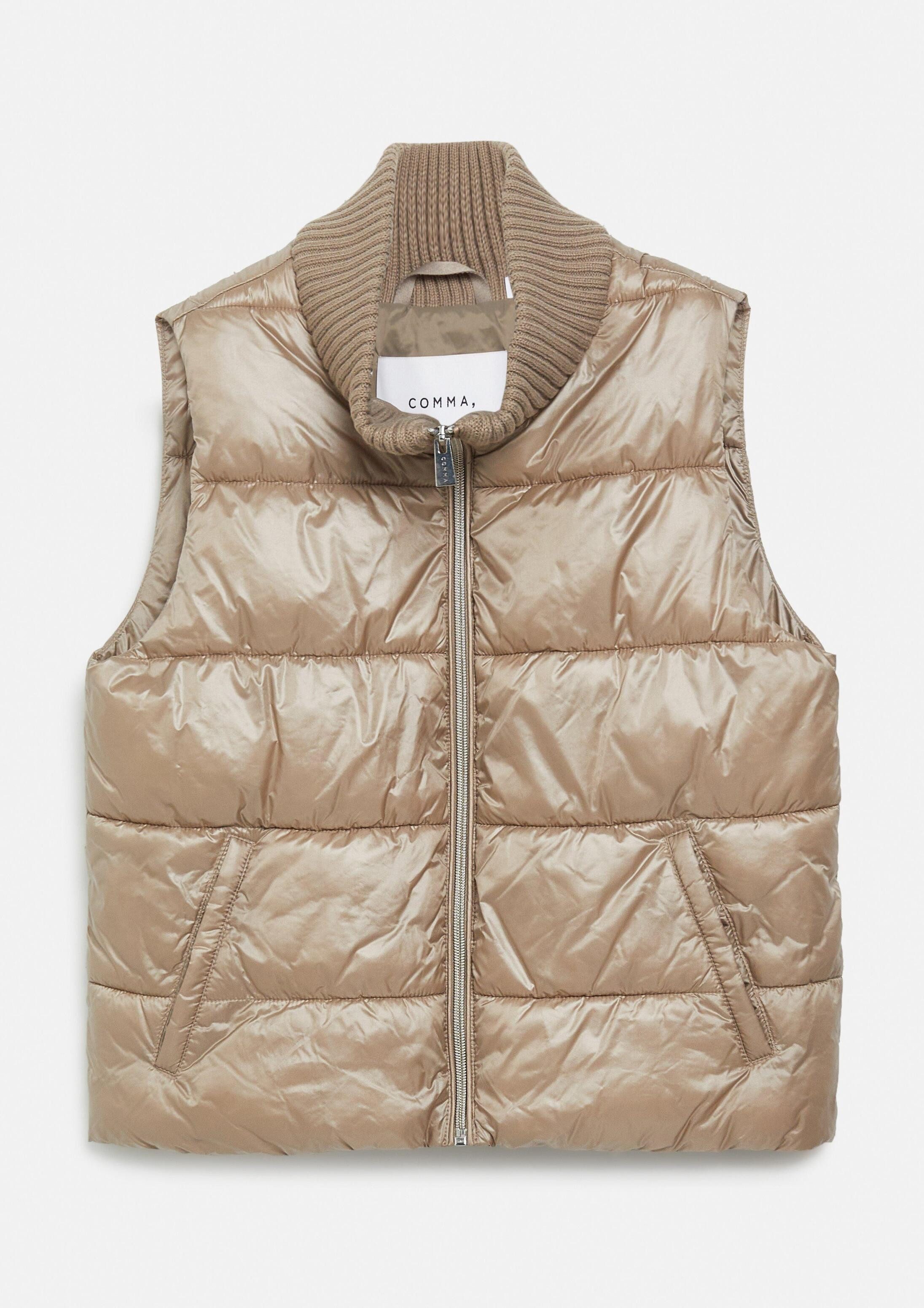 comma Outdoorjacke Outdoor-Weste Pufferweste mit Strickkragen