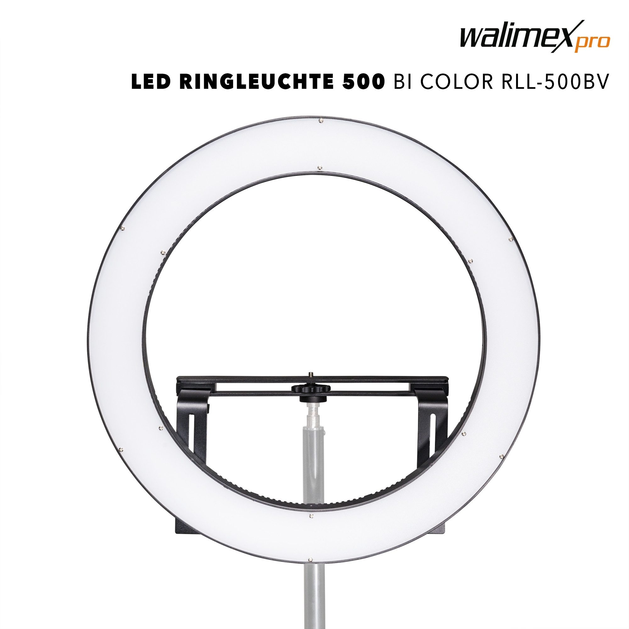 Walimex Pro LED Studiobeleuchtung LED Ringleuchte 500 Bi Color RLL-500BV