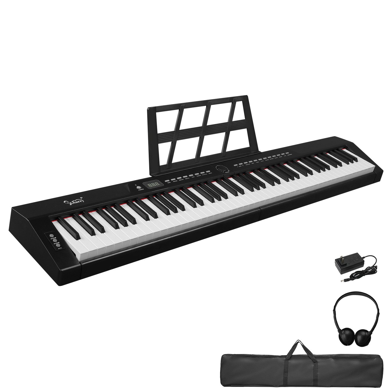 VINGLI Digitalpiano GPP-105 E Piano 88 Tasten, Digitalpiano mit Semi-Gewichteten Tasten, Dual Bluetooth, Kopfhörer & Sustain-Pedal-System, Schwarz