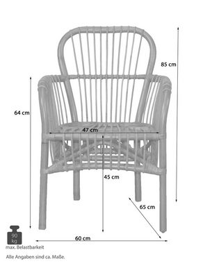 moebel-direkt-online Rattanstuhl Regina (1 St), wahlweise einzeln, als 2er-Set oder günstiges 4er-Set