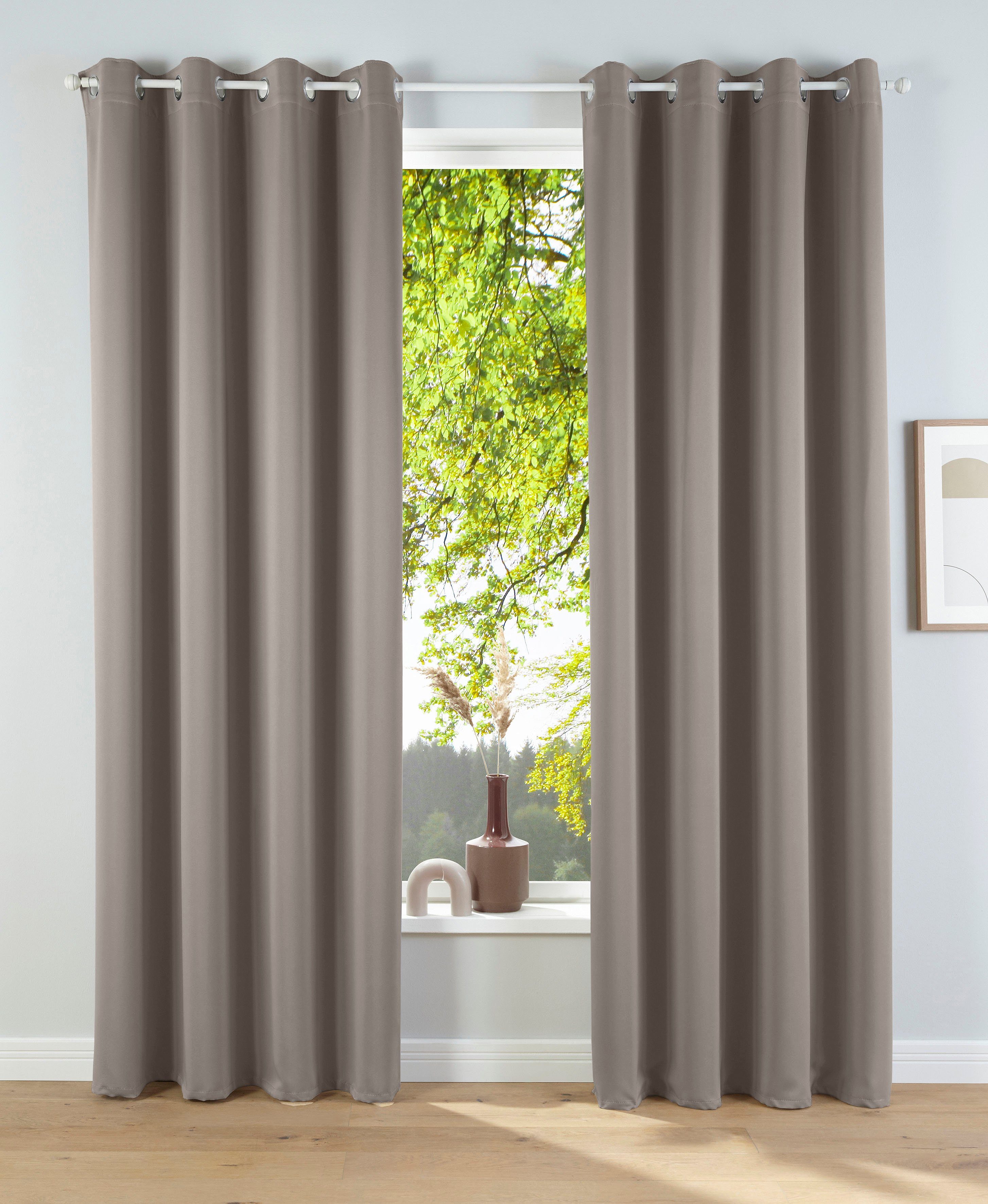 my home Verdunkelungsvorhang Solana (2 St), Ösen, verdunkelnd, 2-er Set, Br günstig online kaufen