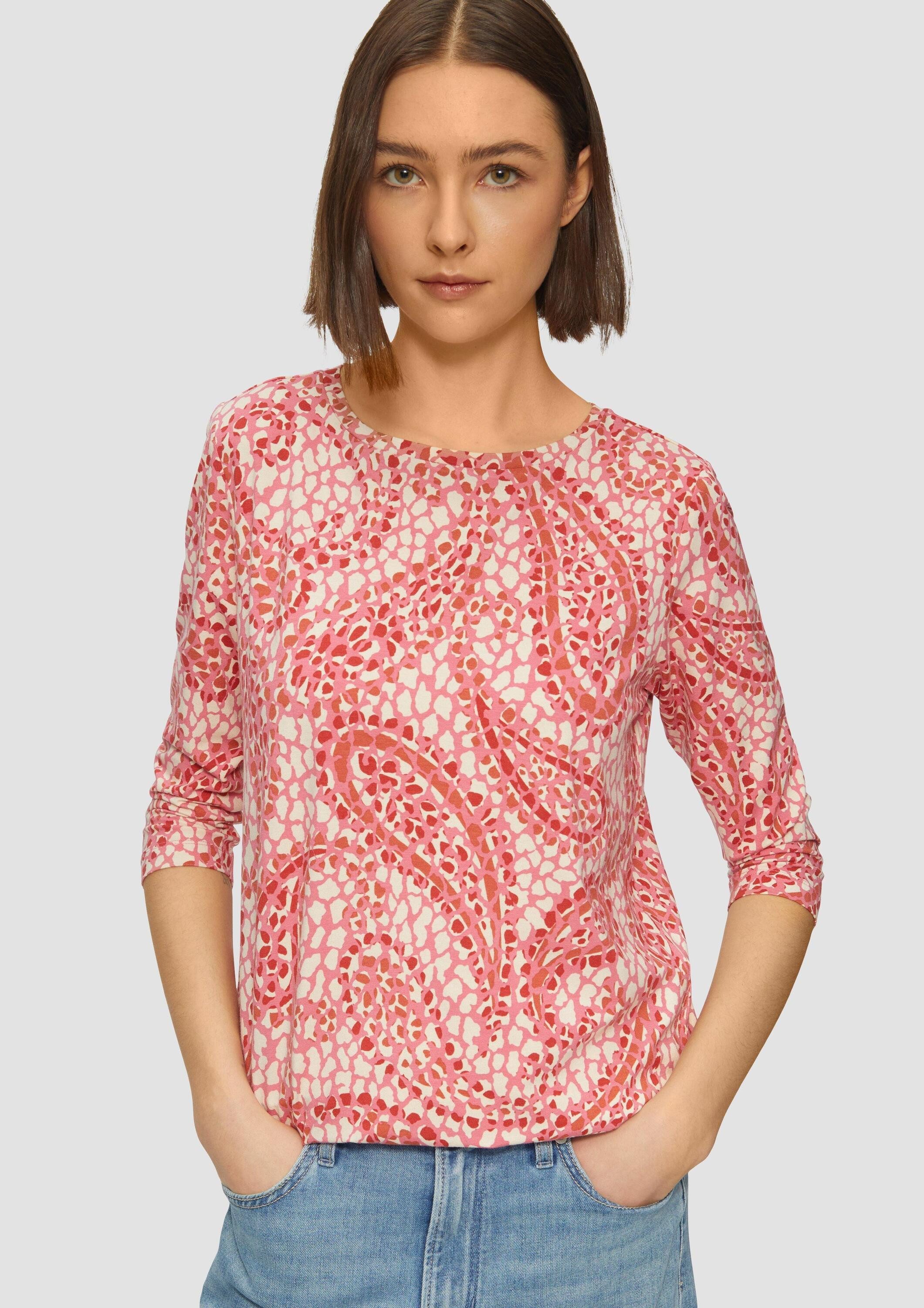 s.Oliver 3/4-Arm-Shirt T-Shirt Shirt aus Viskosestretch in O-Shape günstig online kaufen