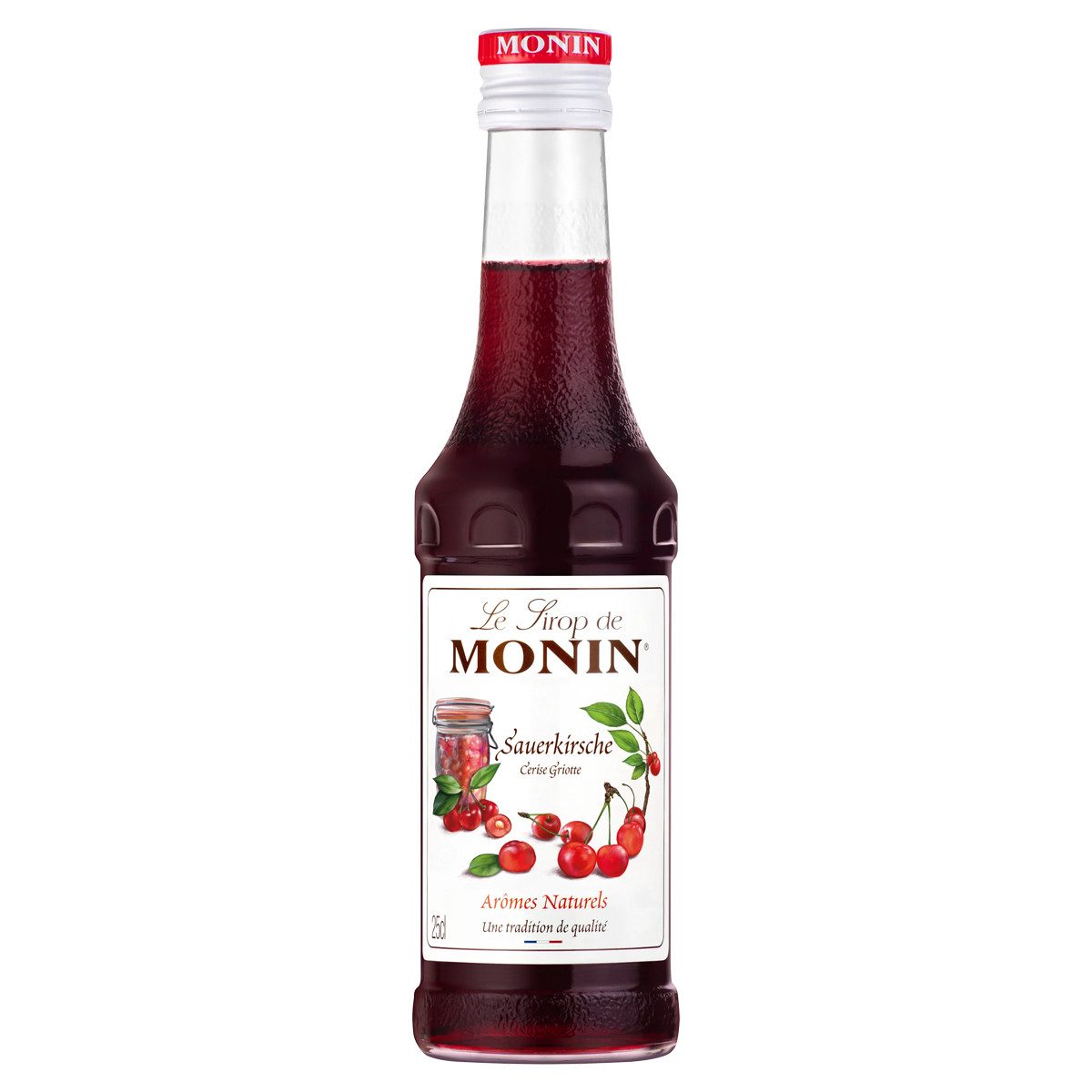 MONIN Getränke-Sirup, Monin Sauerkirsche Sirup fuer Gebaeck und Konfitueren fruchtig 250 ml
