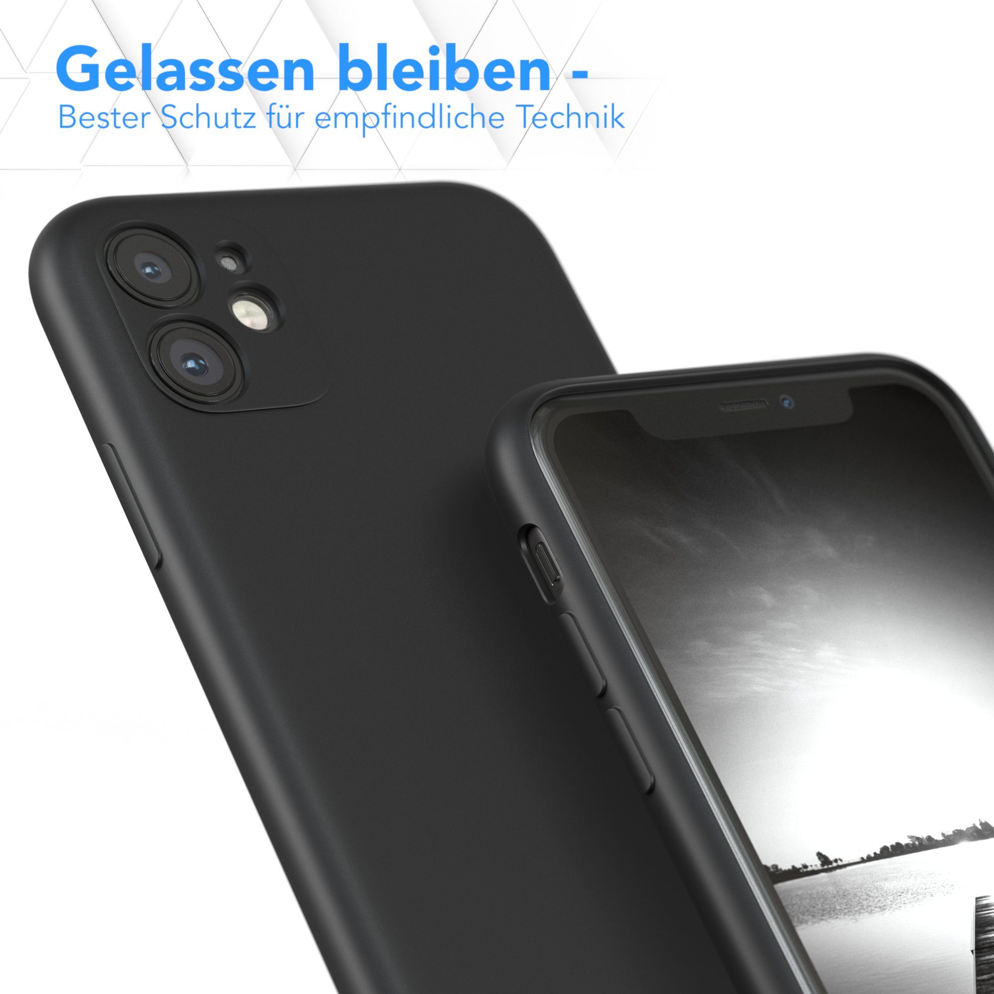 EAZY CASE Handyhülle für Apple iPhone 11 Hülle Silikon 6,1 Zoll, Silikon Schutzhülle mit Kameraschutz kratzfest Back Cover Etui Schwarz – Bild 4 von 5