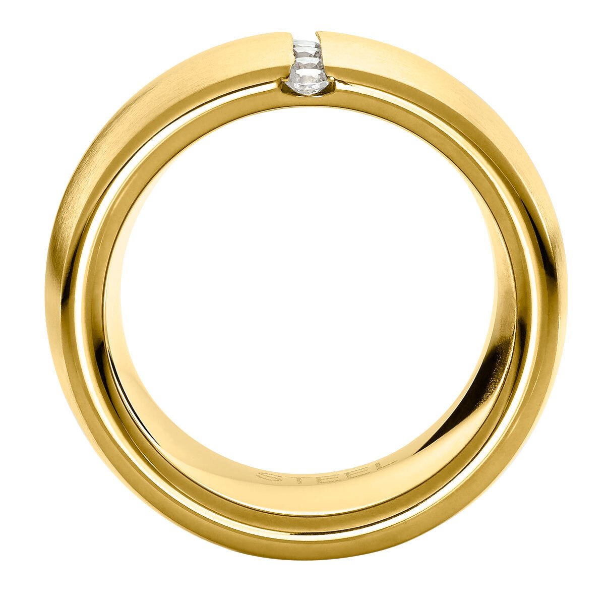 Heideman Fingerring Lines goldfarben (Ring, 1-tlg., inkl. Geschenkverpackung), mit Steinen