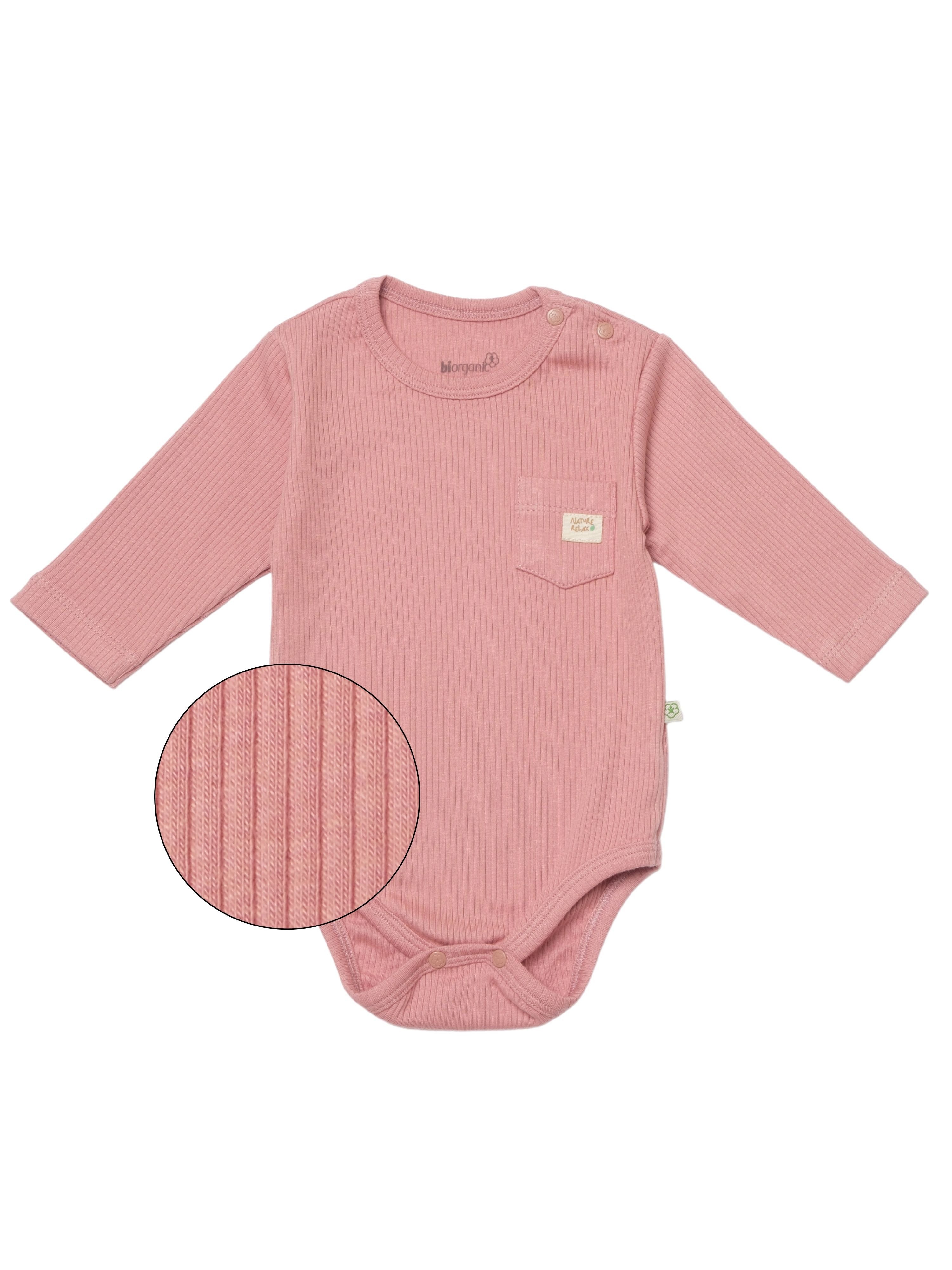 biorganic Langarmbody Baby Nature Relax Modal für Jungen und Mädchen Unisex Langarm (1-tlg) gerippte Textilstruktur (Ripp), Modal und Bio-Baumwolle, Größe 56 - 86