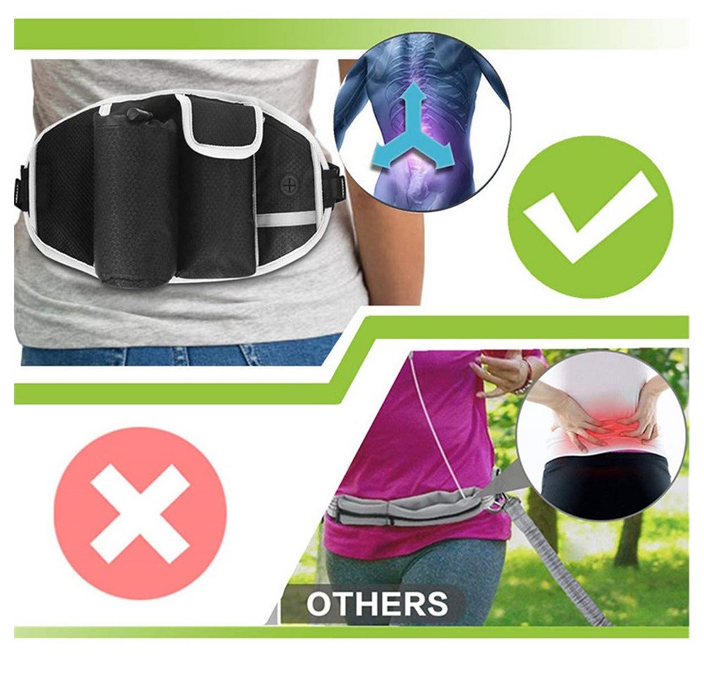 Thumbnail - RWEUOQ Joggingleine Freihändige Hundeleine Jogging Leine verstellbar Hüftgurt mit Taschen, (Hundeleinengürtel mit elasti...