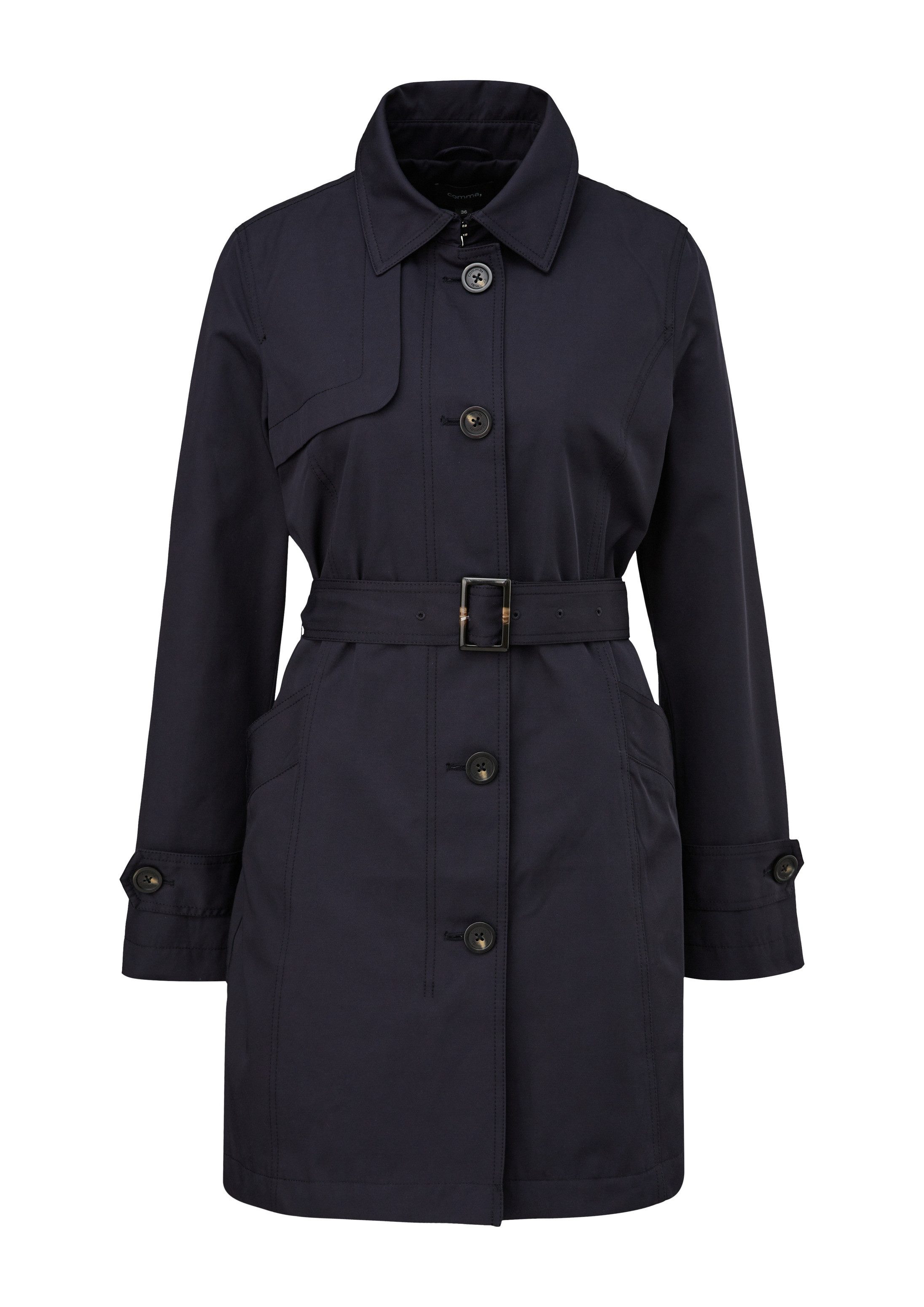 comma Trenchcoat Outdoor-Mantel Taillierter Trenchcoat mit Bindegürtel