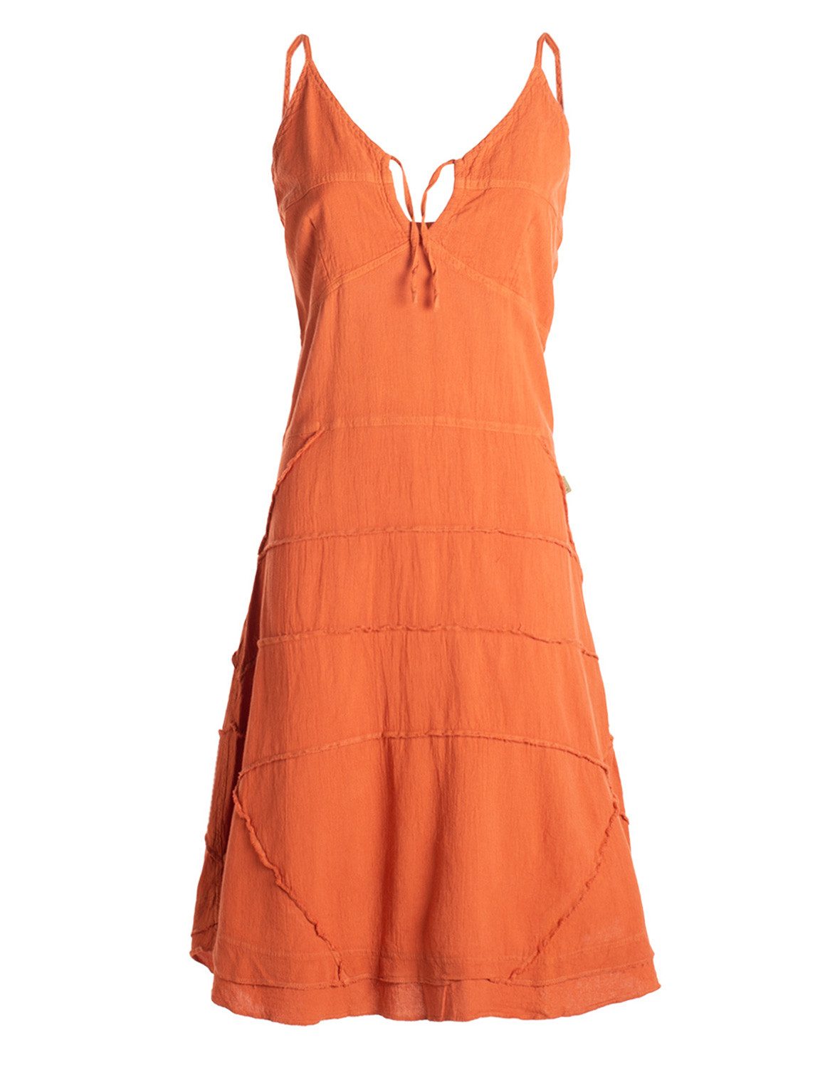 Vishes Sommerkleid Damen Kleid Handgewebt Baumwolle Spaghettiträger Schnürung Alternative Mode, Boho, Hippie, Ethno, Festival