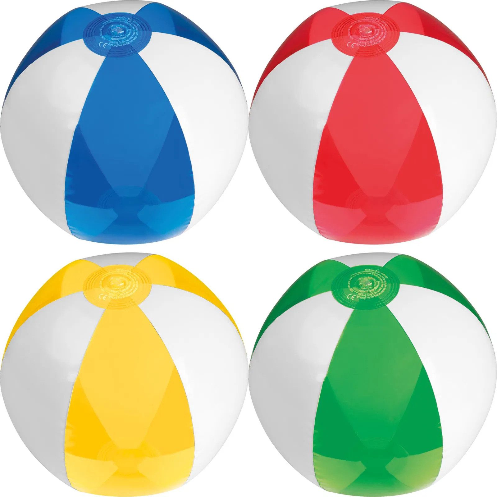 Easy Gifts Wasserball 4x Strandball / Wasserball / mit transparenten Segmenten / 4 Farben so