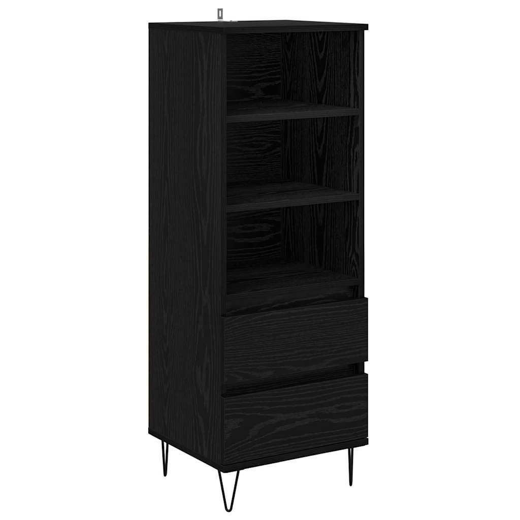 vidaXL Highboard Highboard Schwarz Eichen-Optik 40 x 36 x 110 cm Holzwerkstoff (1 St)