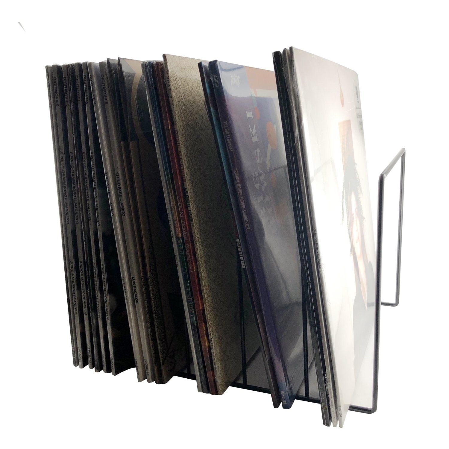 7even Schallplatten Ständer schwarz / Tisch-Rack Records LP Plattenspieler Vinyl