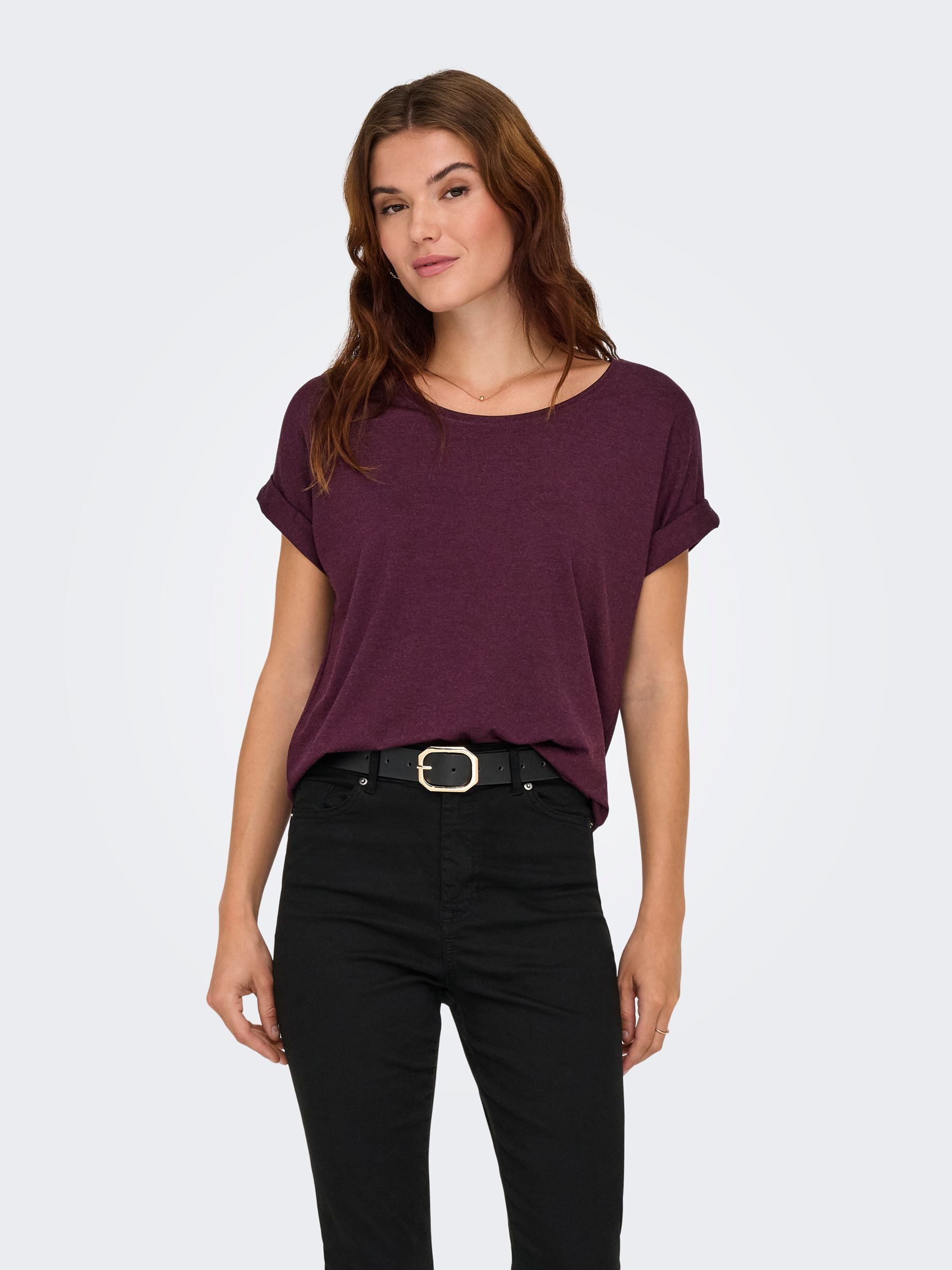 ONLY T-Shirt ONLMOSTER – Kurzarmshirt mit Aufschlag und klassischem Look Viskosemischung, regular fit