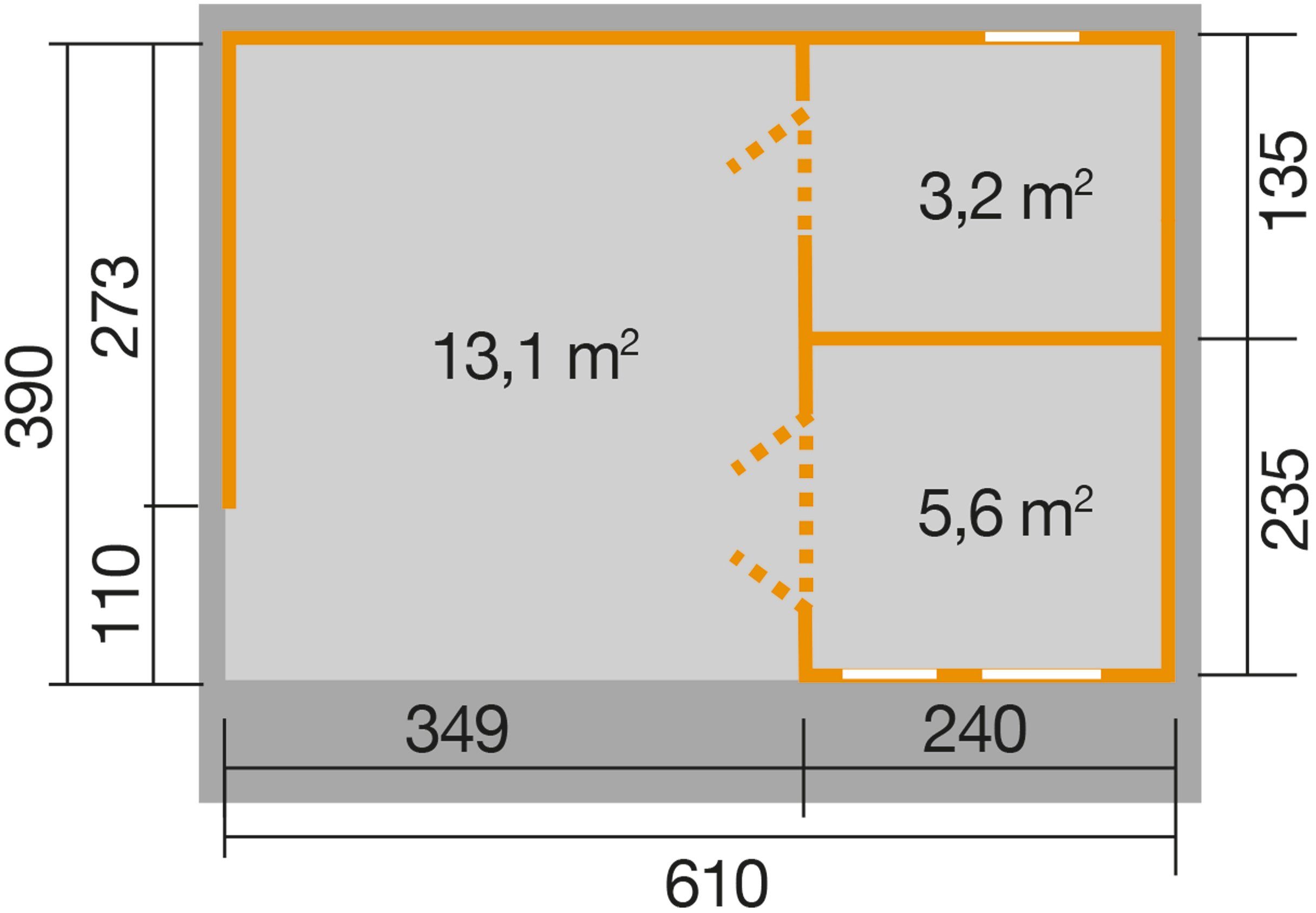 441, 670x450 weka cm BxT: Gartenhaus Weekendhaus