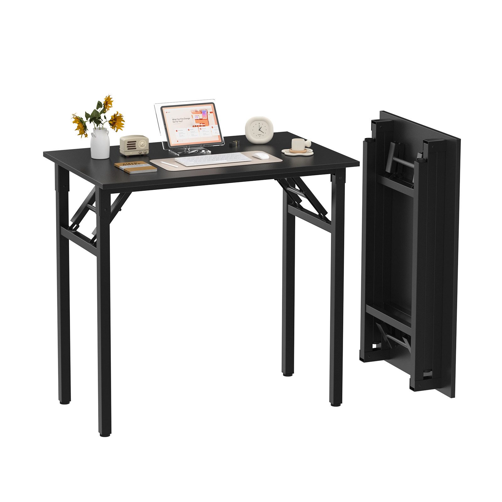 Harbour Housewares Deluxe Holzklappschreibtisch - 80cm - Schwarz