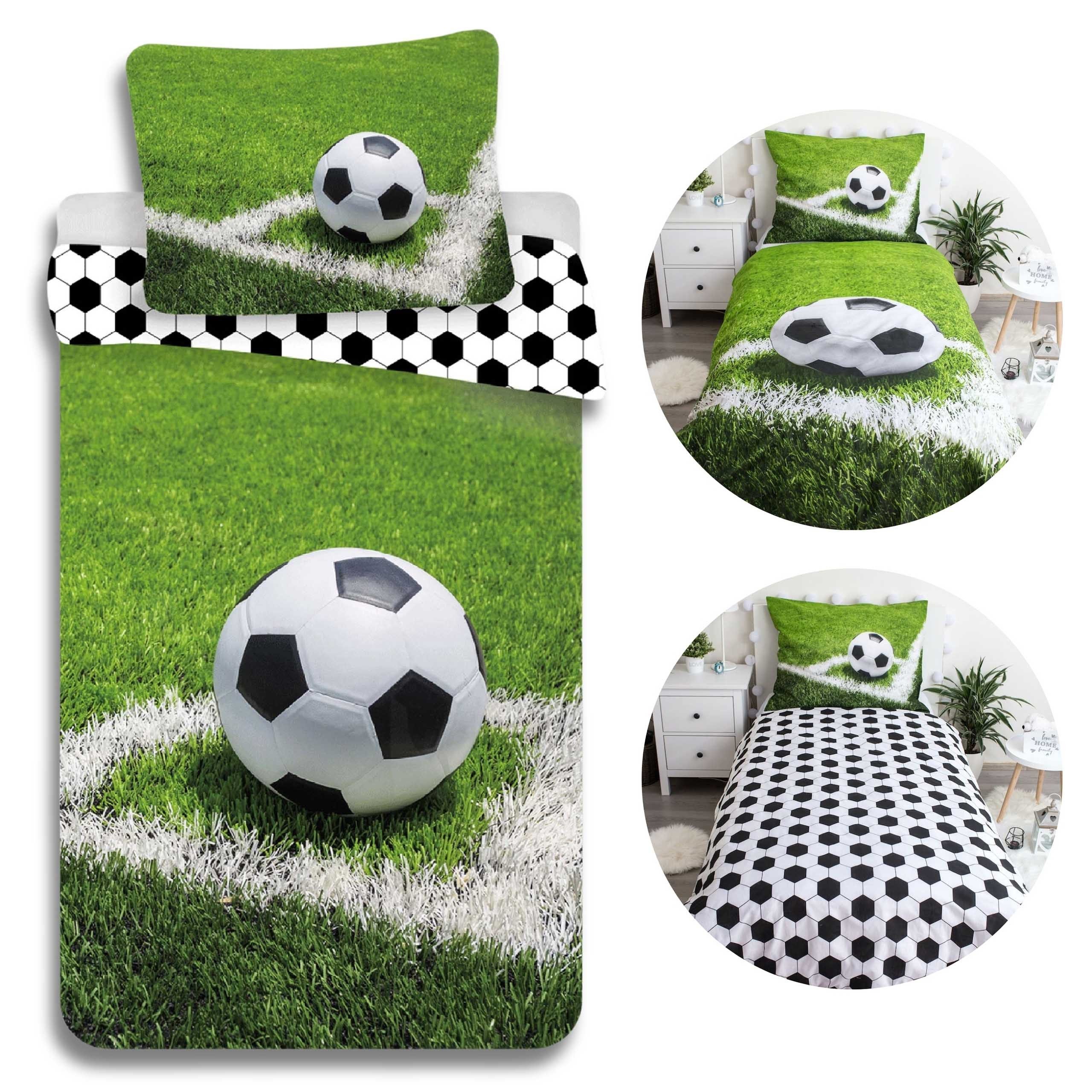 Kinderbettwäsche Fußballbettwäsche für Kinder, Baumwolle 140cm x 200cm