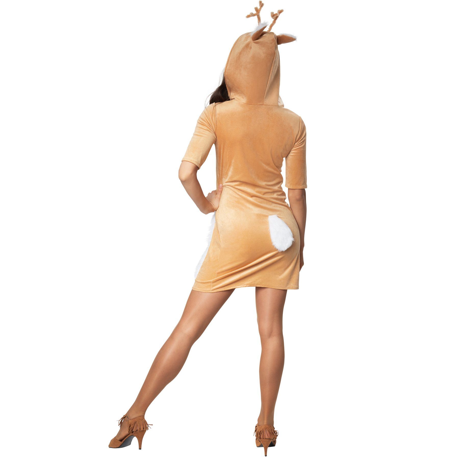dressforfun Kostüm Frauenkostüm Flinkes Reh, Overall aus hellbraunem Plüsch günstig online kaufen