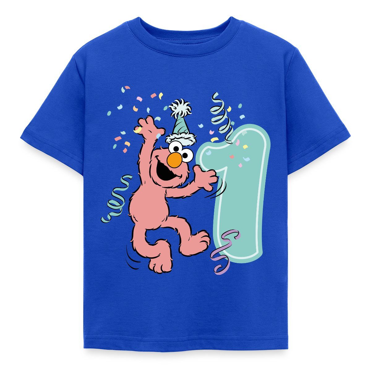 T-Shirt Sesamstraße Geburtstagdesign Mit Elmo Ein Jahr Kinder T-Shirt