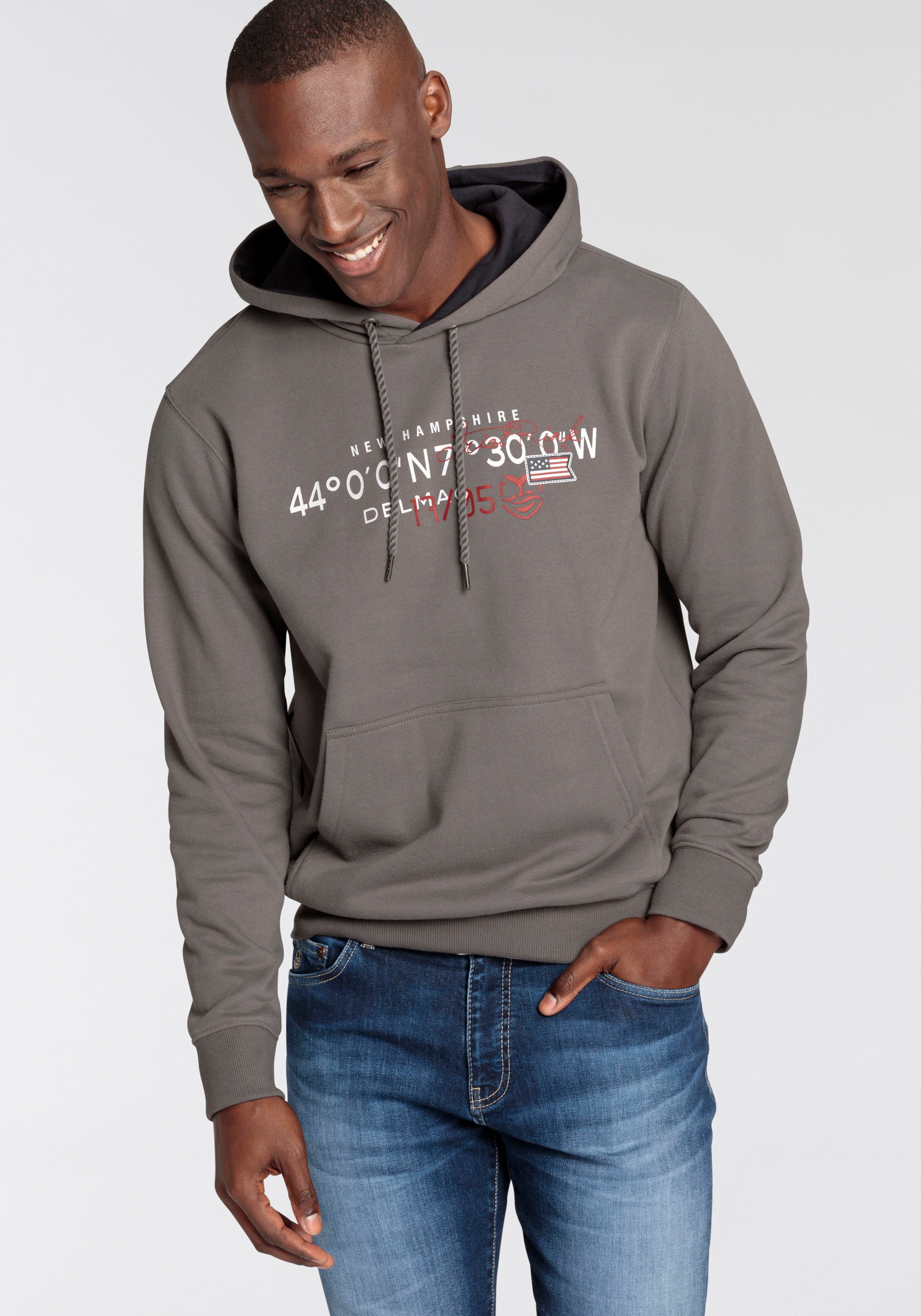 DELMAO Kapuzensweatshirt Langarm, lockere Passform, mit Print, mit Kapuze