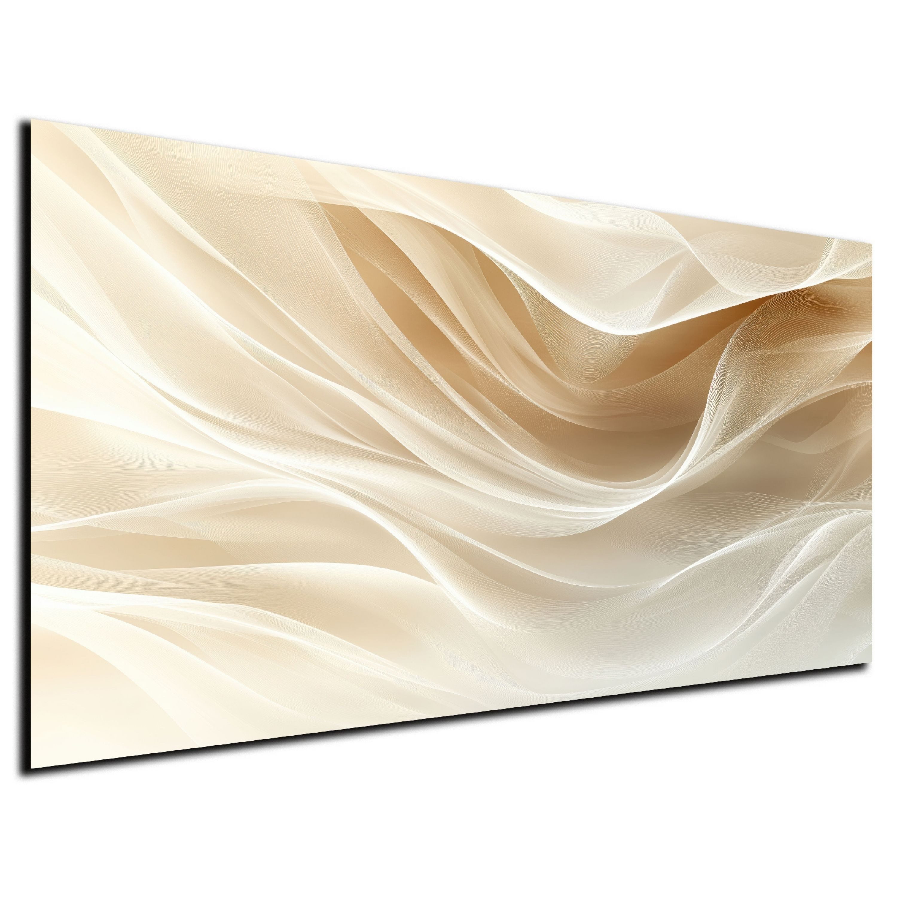 DARO Design Leinwandbild Modern Abstrakt Wandbilder XXL Wandbild Wand Deko Leinwand Bilder, (Wellen Beige - Bild groß Wohnzimmer Schlafzimmer Küche Esszimmer Einteilig Querformat Fotodruck Leinwände Wanddeko Abstrakte Kunst Boho), 30x20 cm