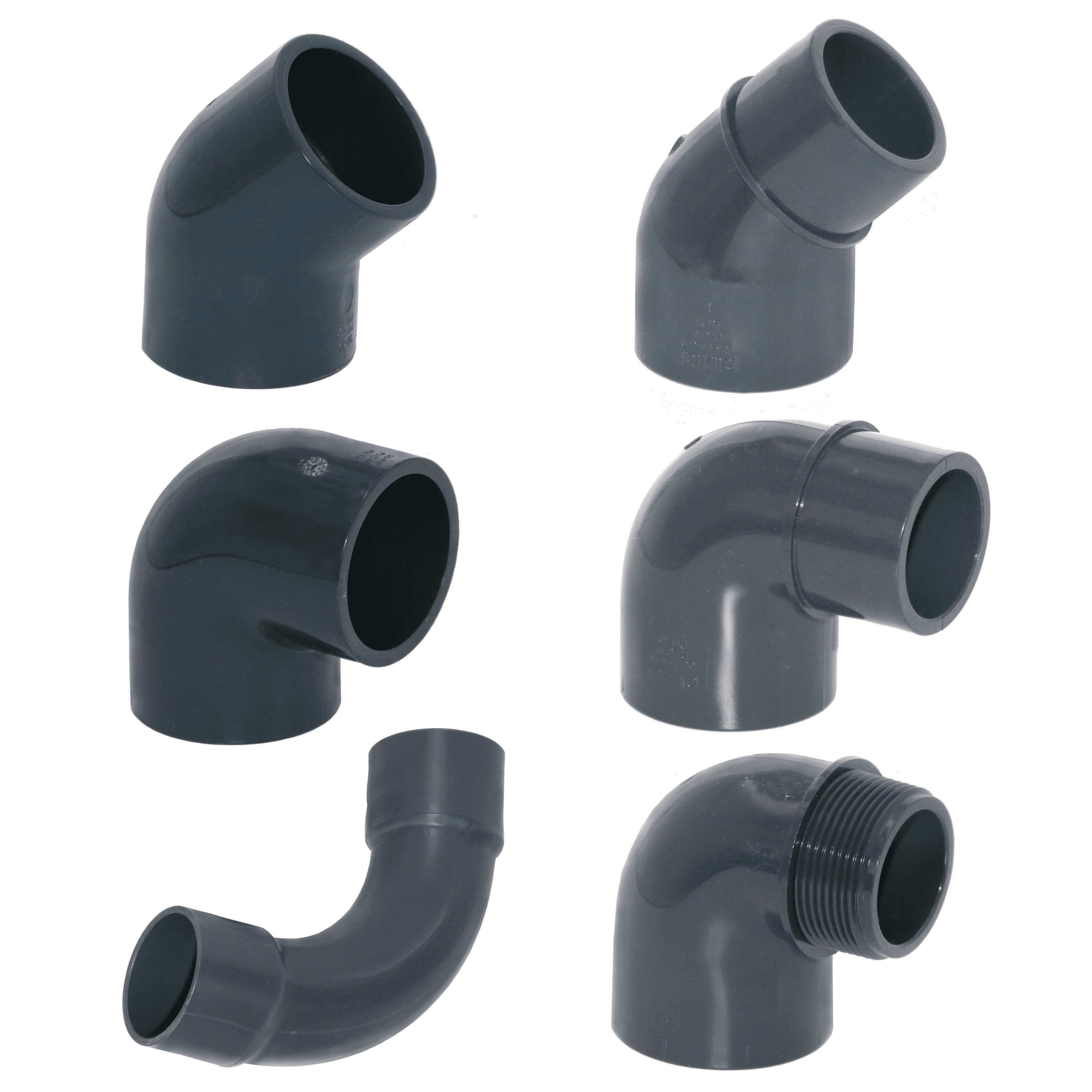 HAF Rohrverbinder 1-10x PVC Fitting Winkel 90° 63mm Klebemuffe Verrohrung PN16 Pool, Max. Arbeitsdruck 16 bar bei 20 C°
