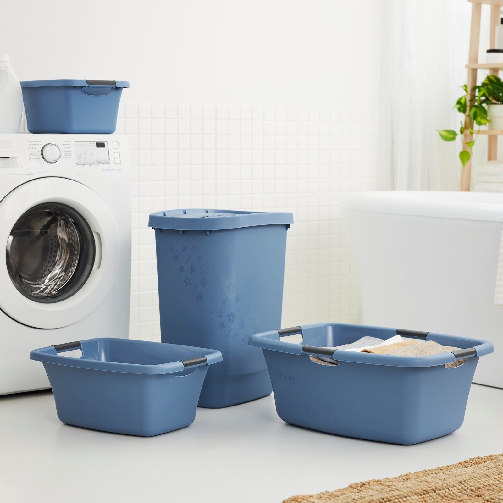 ROTHO Wäschekorb Flowers Wäschewanne 50l mit günstig online kaufen