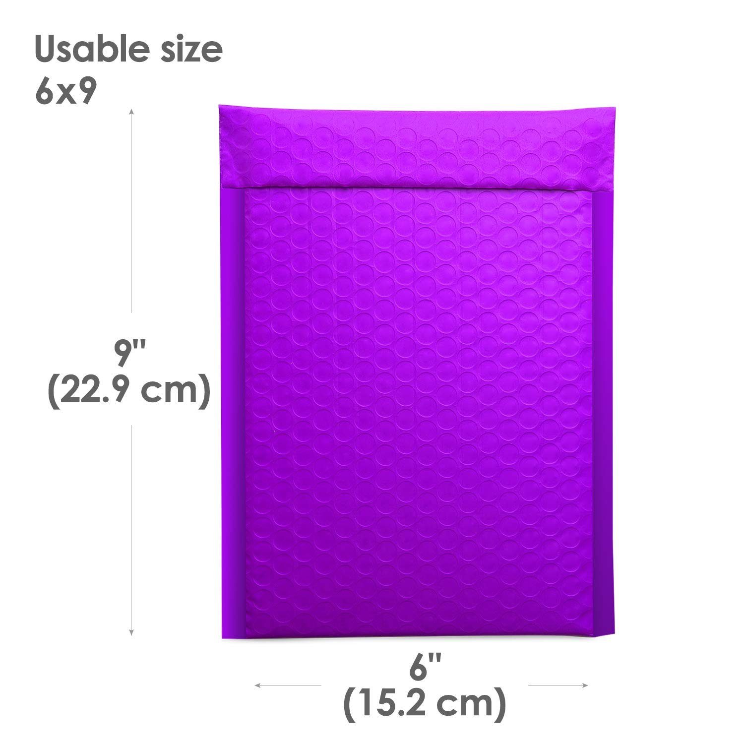Switory Versandtasche, A5 Selbstversiegelnde Gepolsterte Umschläge, Poly Bubble Mailer, 15,3 cm x 26,9 cm, 50 Stücke