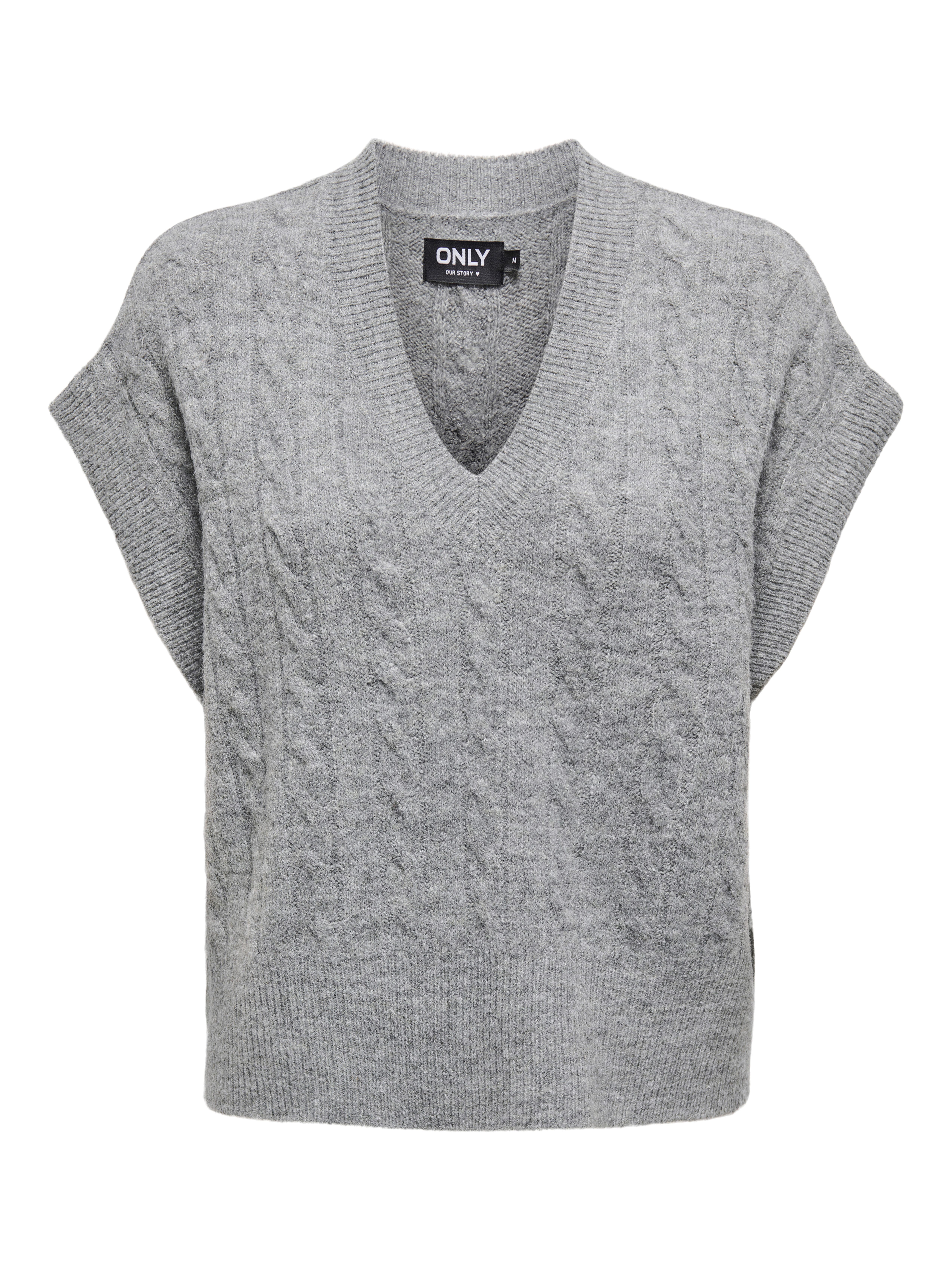 ONLY Kurzarmpullover ONLMELODY VEST KNT Materialmix, regular fit