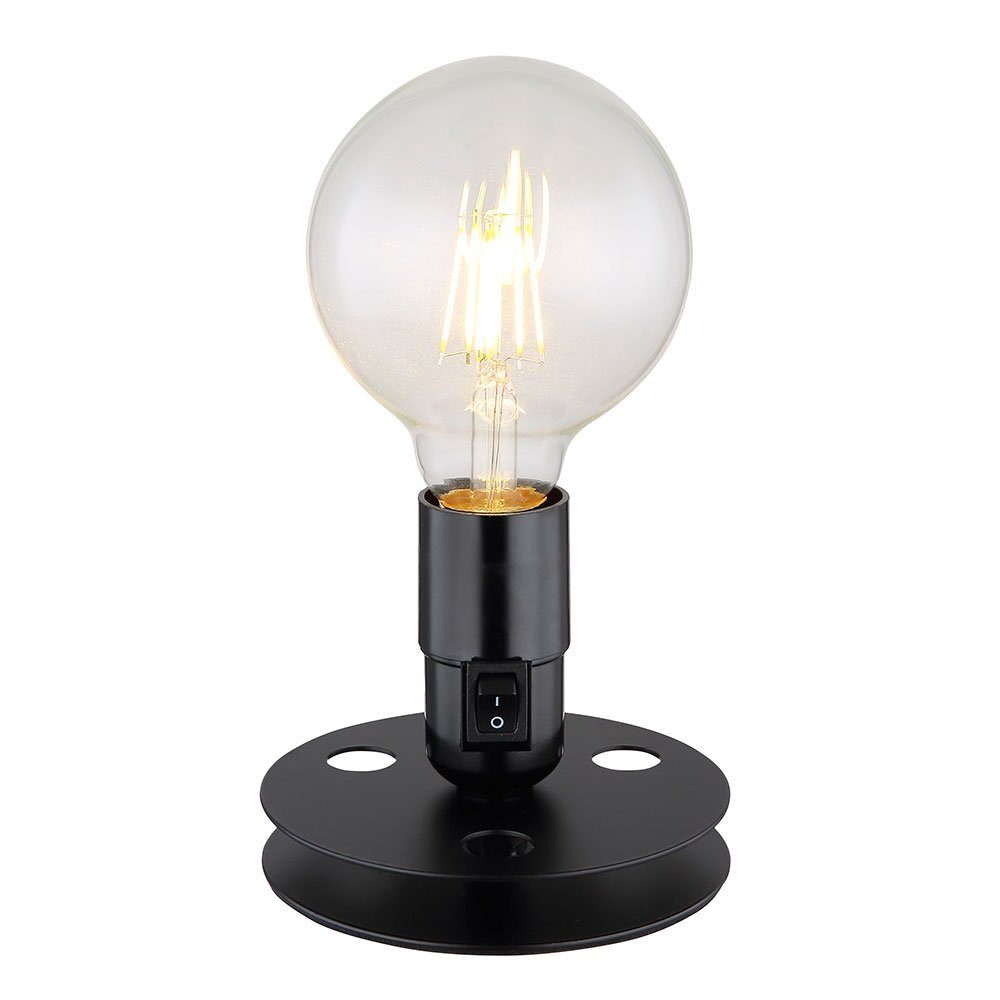 GLOBO LIGHTING Tischleuchte, Leuchtmittel nicht inklusive, Tischlampe Vintage Nachttischlampe Industrial schwarz