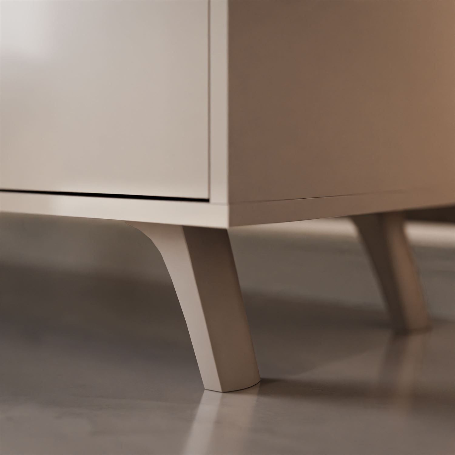 ALLHOUSE24 Kommode MANDY Dreitürige Kommode in Hochglanz Sideboard Kaschmir Weiß (1x Kommode), Breite: 154 cm – Bild 4 von 5
