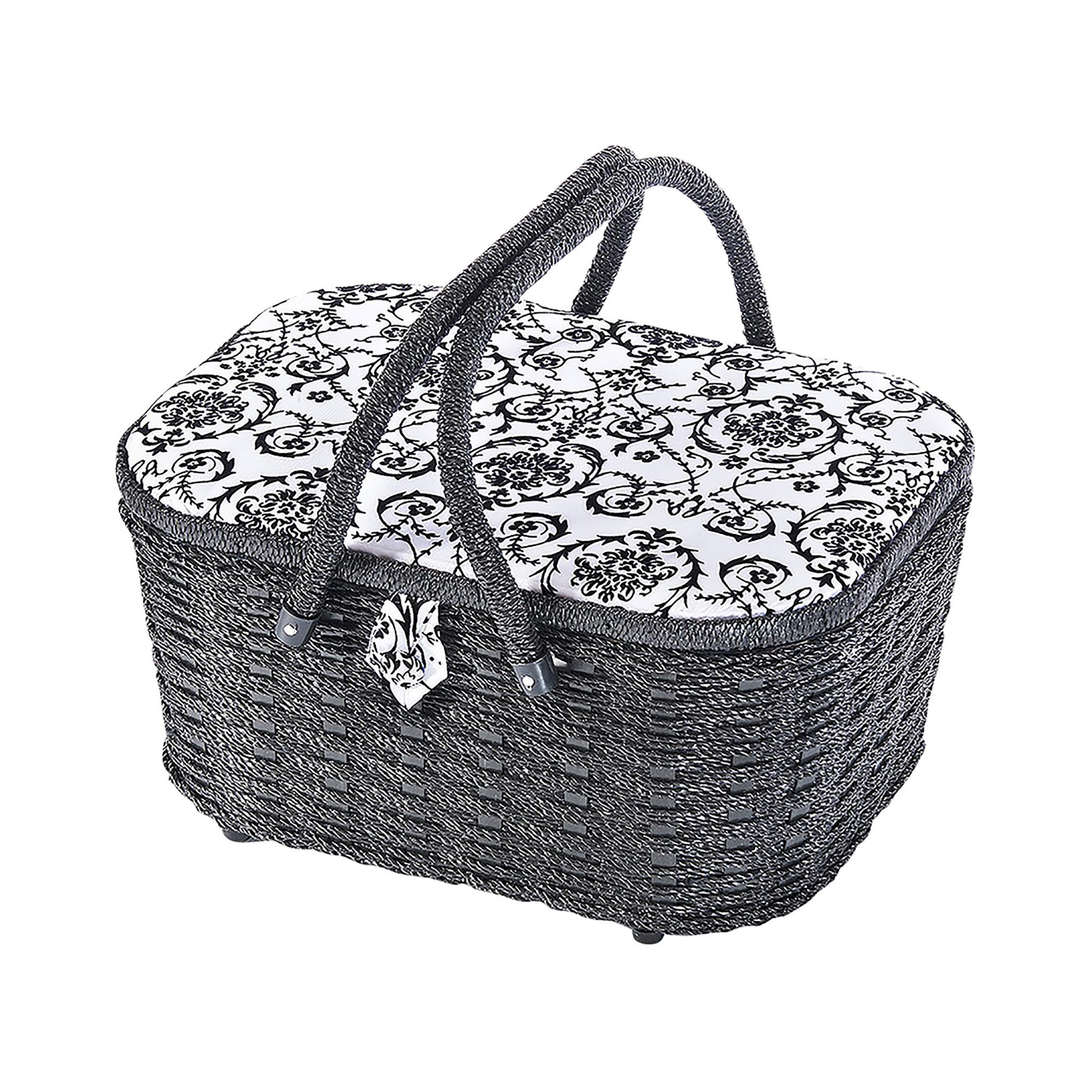 Kobolo Nähkorb Nähkästchen oval schwarz/weiß günstig online kaufen