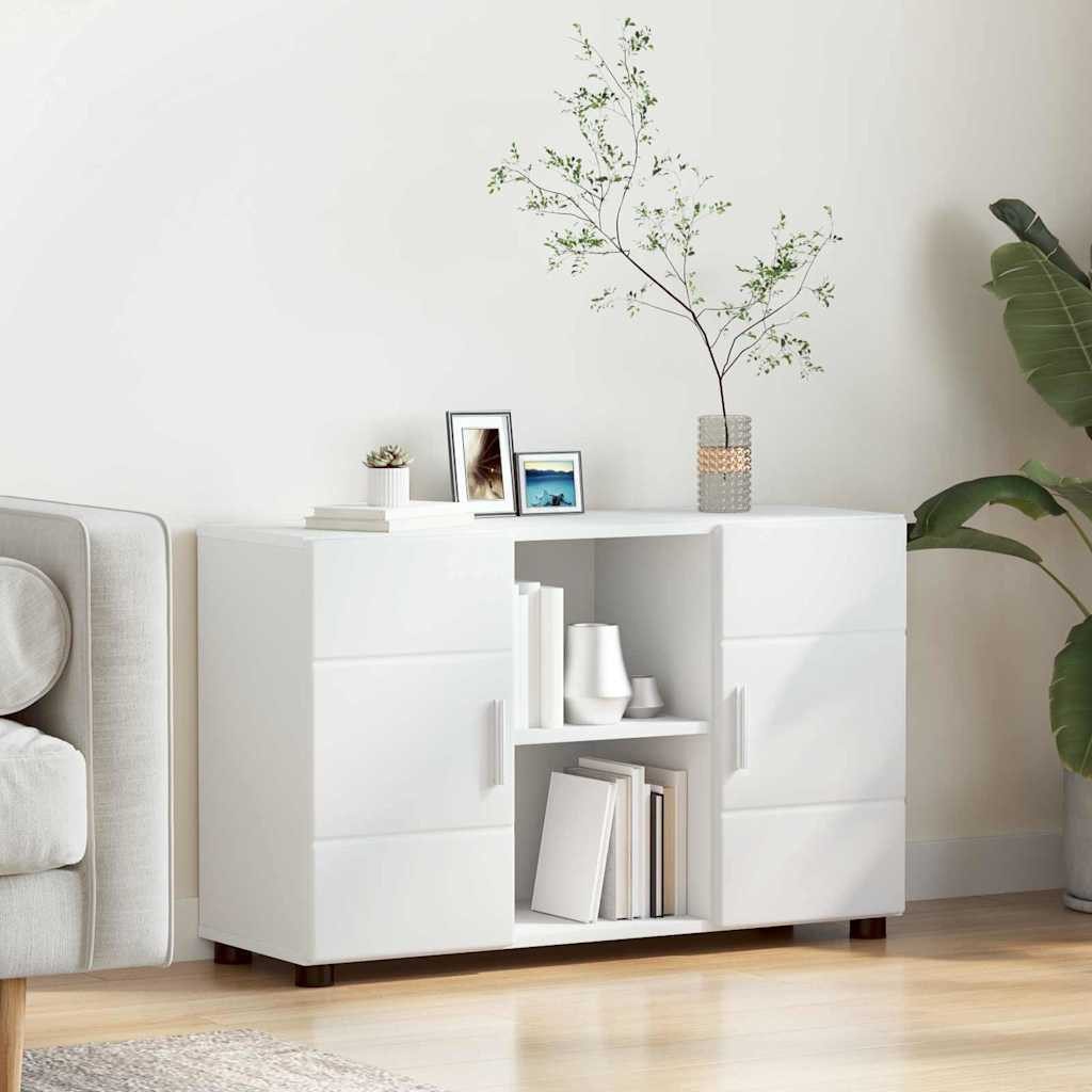 vidaXL Wohnzimmer-Set Sideboard FLORIN 88,5 x 30,5 x 55,5 cm Weiß Holzwerkstoff, (1-St)