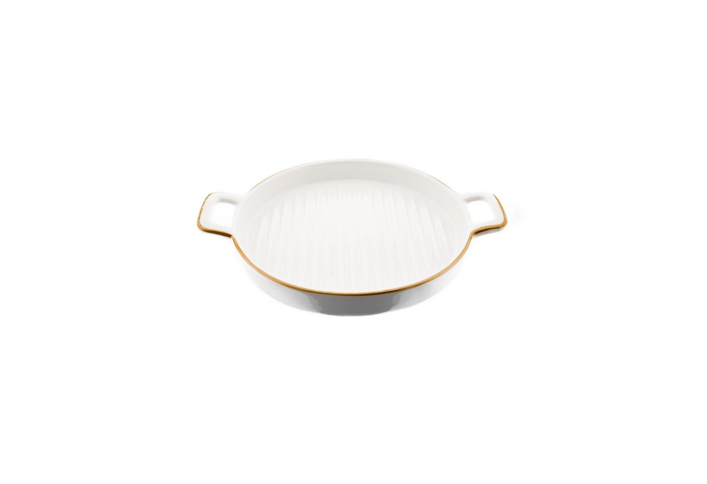 ZELLERFELD Servierteller mit Goldrand & praktischen Griffen - ø16 x 3 cm, rund, (1-tlg), Porzellan, Steinguss