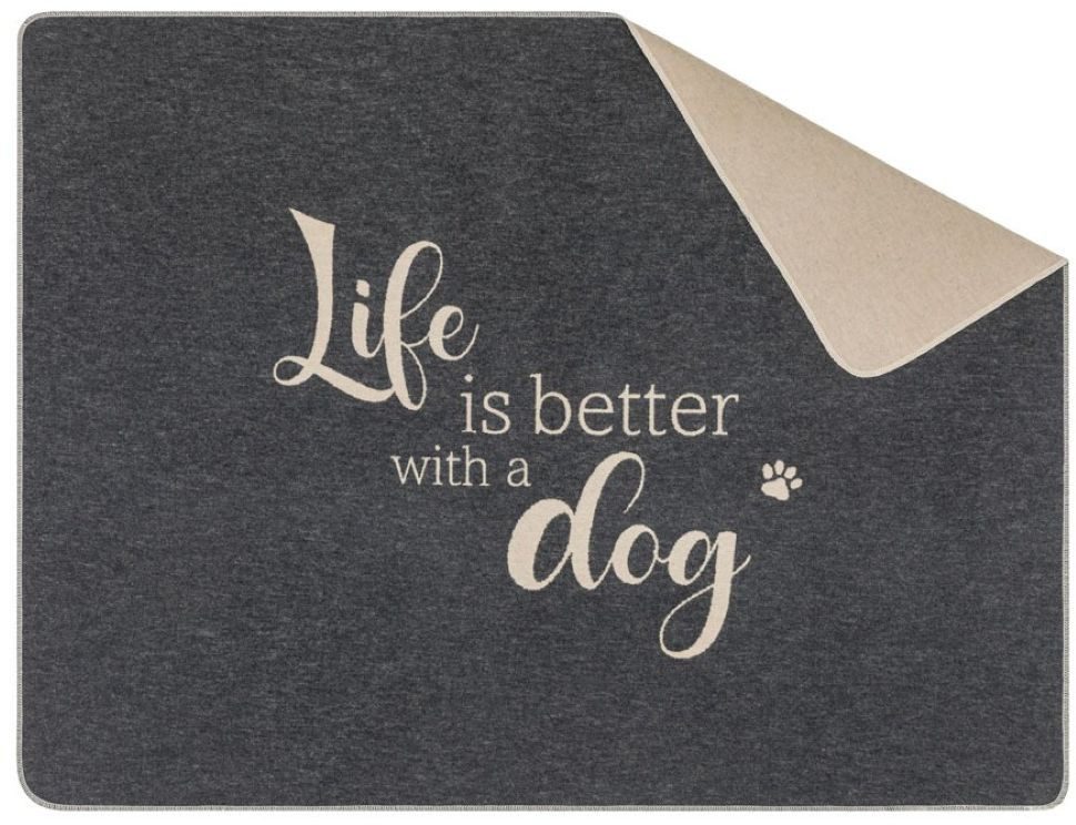 DAVID FUSSENEGGER Tierdecke Hundedecke 'life is better' 100 x 140 cm günstig online kaufen