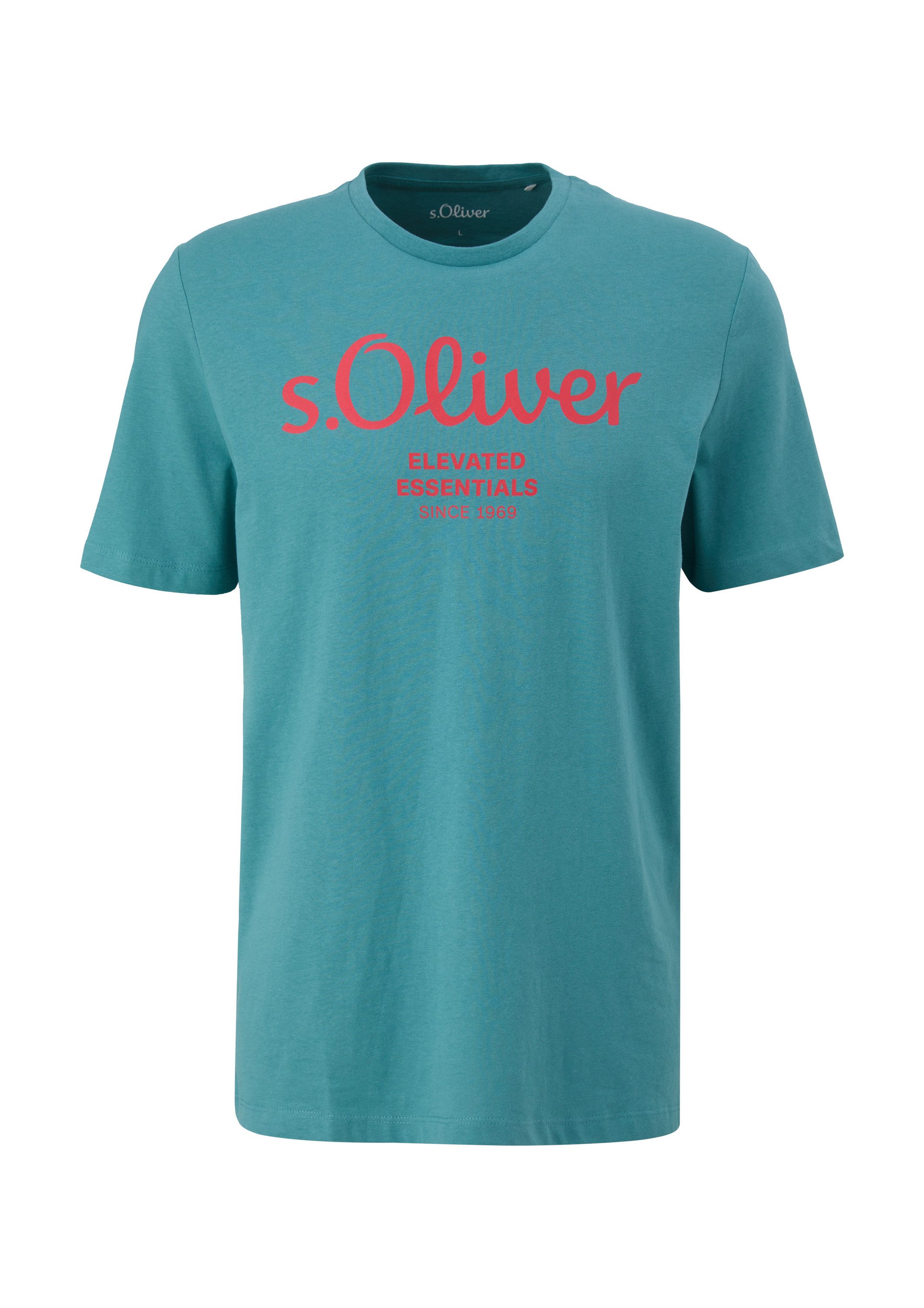 s.Oliver Kurzarmshirt T-Shirt Baumwoll-T-Shirt mit Logo-Print günstig online kaufen