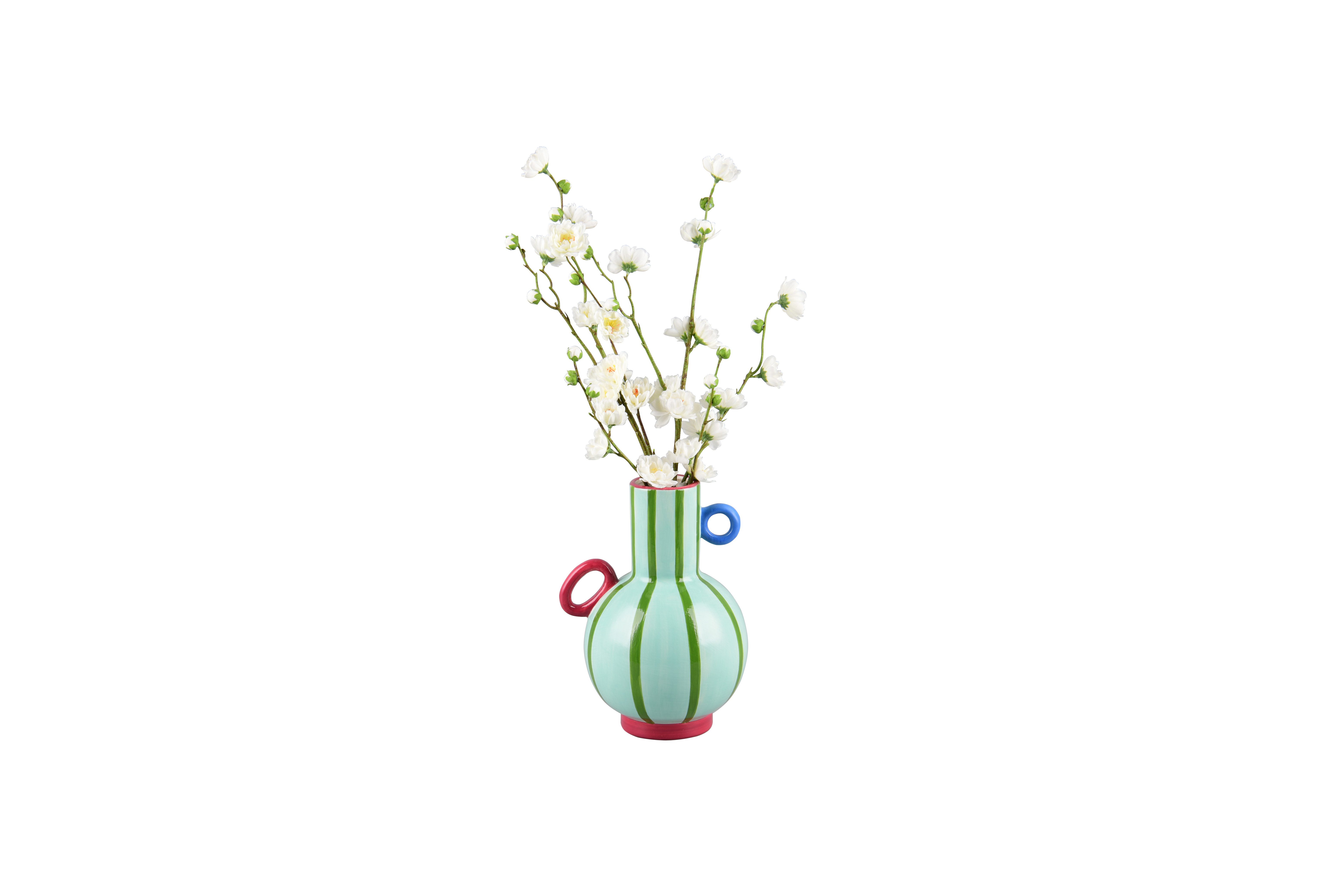 furnling Dekovase Nylea (1 St), moderne Vase aus hochwertiger Keramik, Höhe 23,8 cm, grün mit Akzenten