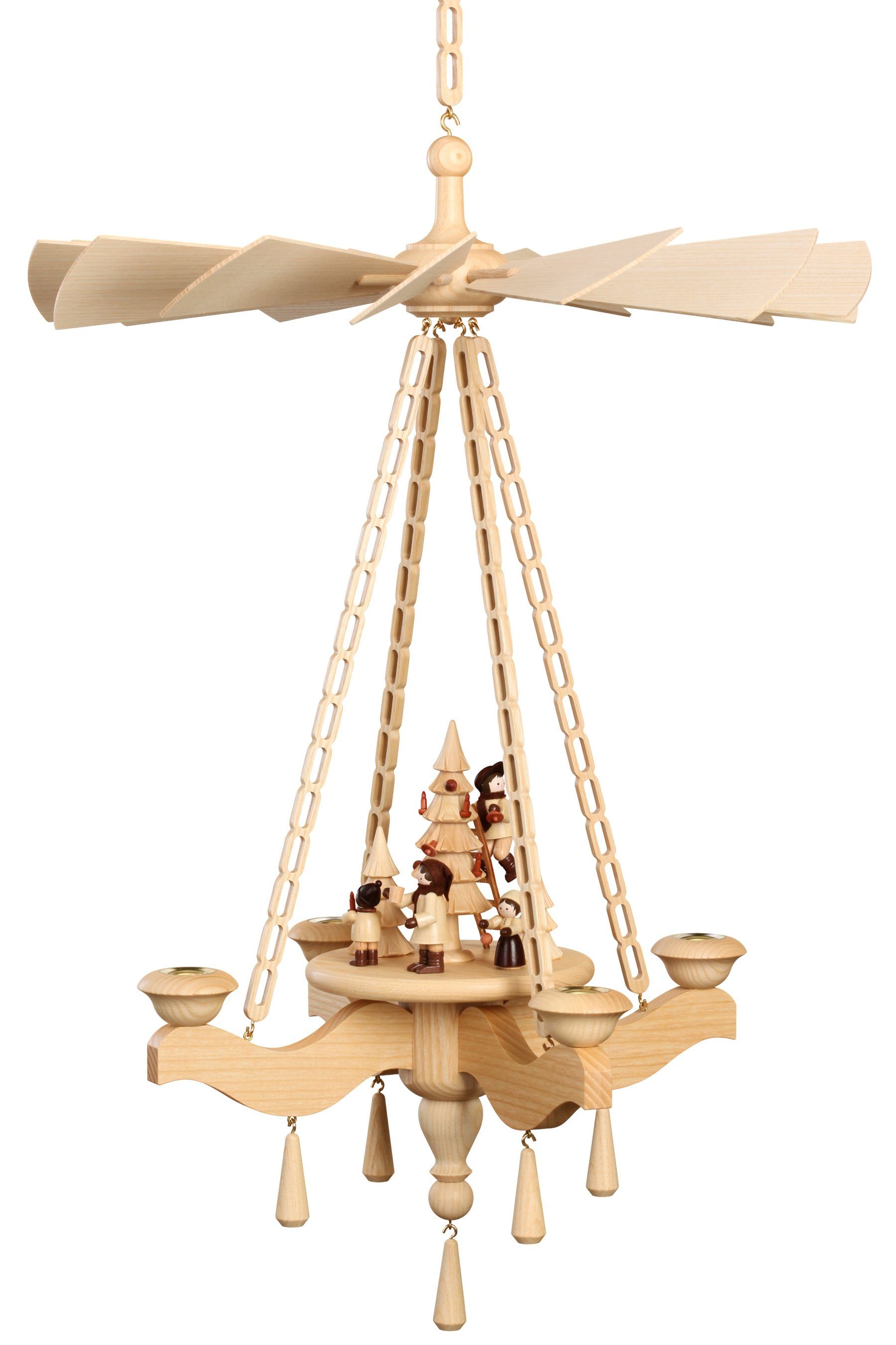 Volkskunstwerkstatt Unger Weihnachtspyramide Deckenpyramide 65cm, Vor dem Fest