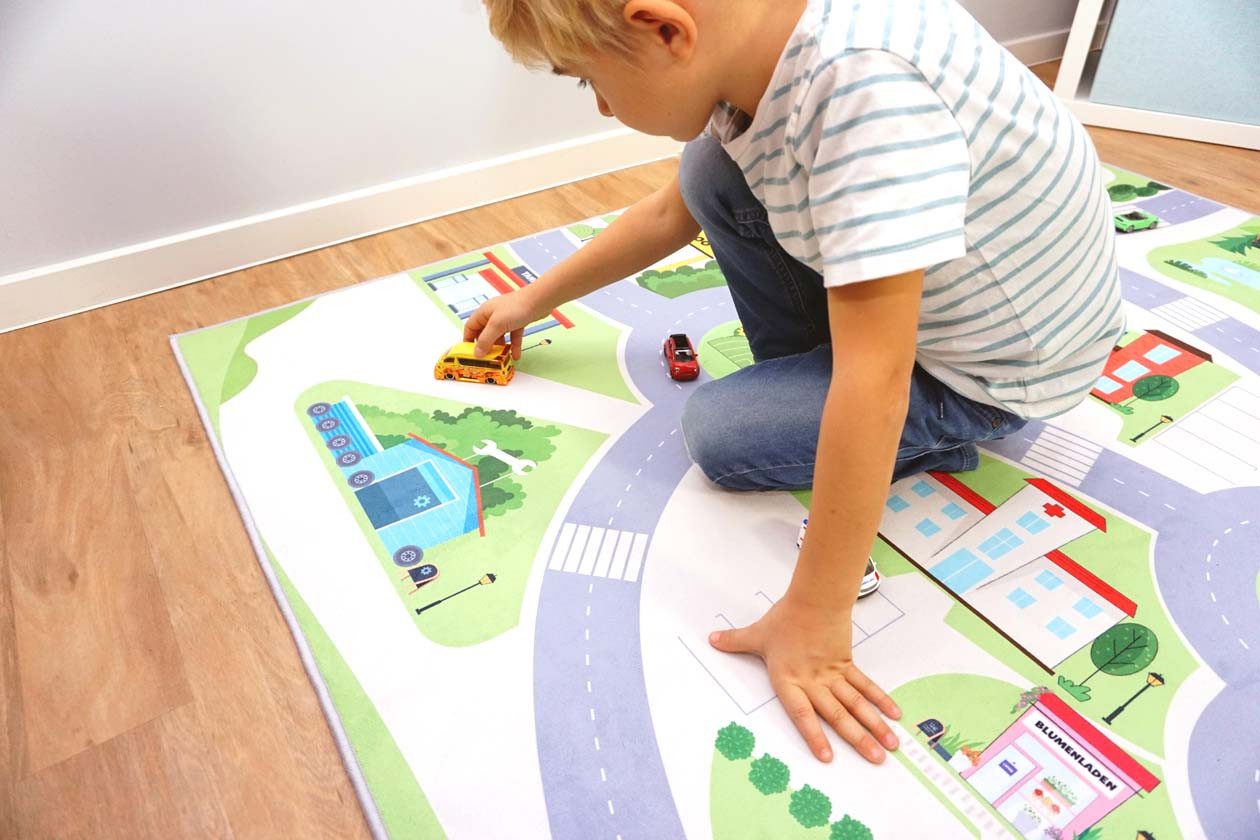 SkippiDoo Kinderteppich Straßenteppich Spielteppich Kinderzimmer Teppich Autoteppich, rechteckig, Höhe: 5 mm, keine sich wiederholende Motive, Antirutsch – Bild 4 von 5