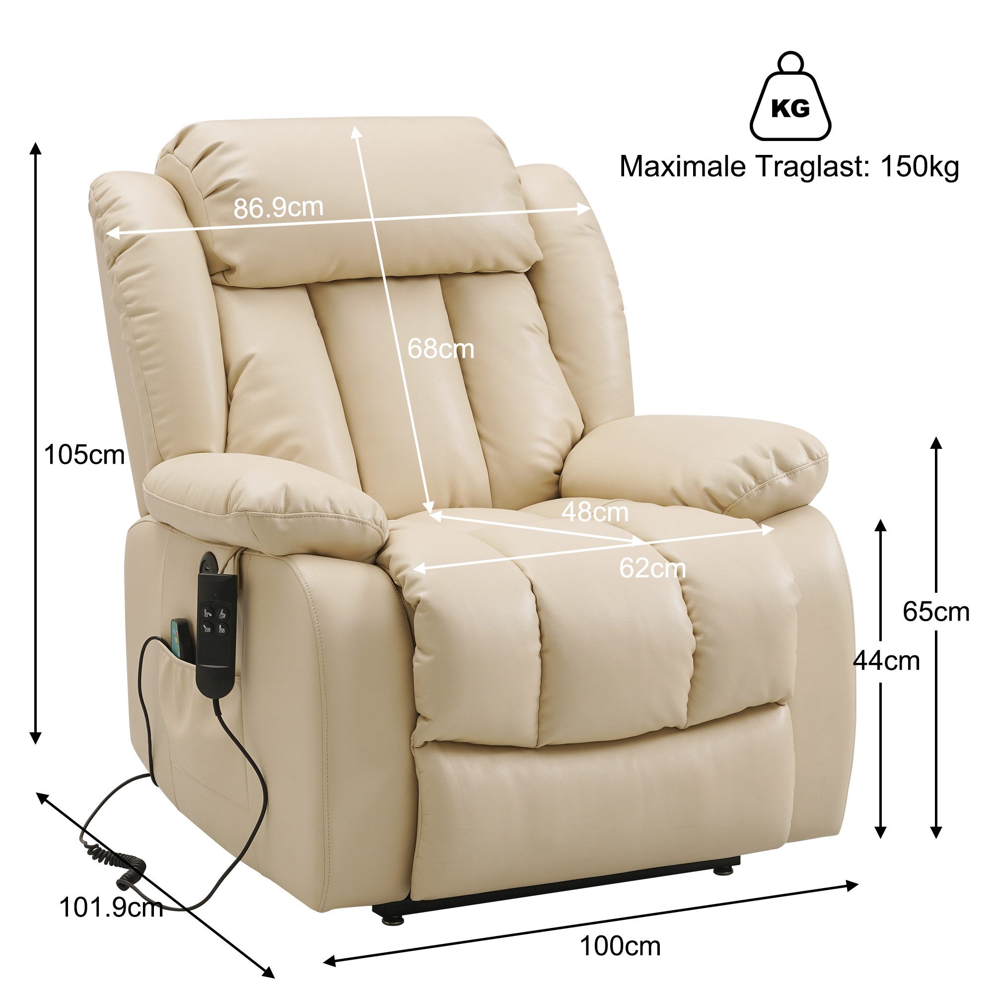 MEROUS Relaxsessel Elektrischer Fernsehsessel, TV-Sessel, Liegesessel mit A günstig online kaufen