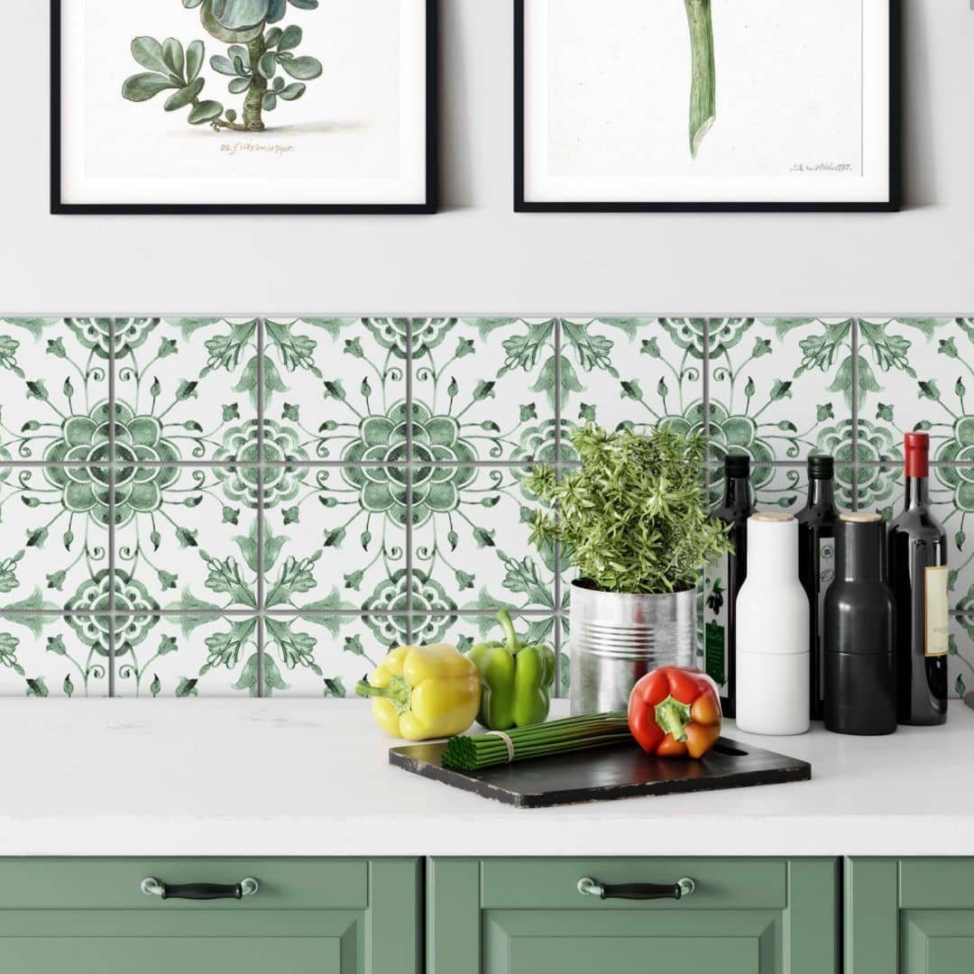 K&L Wall Art Fliesenaufkleber selbstklebend Klebefliese Skandinavisch Boho Küche 12Stk Deko