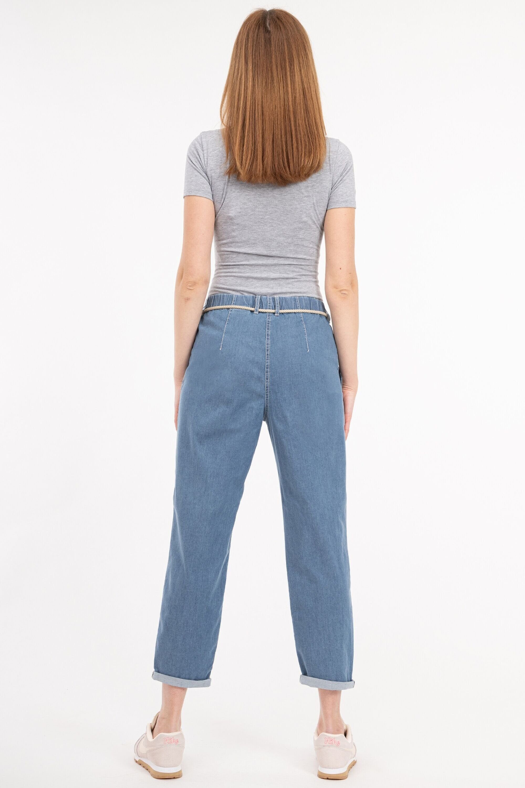 Recover Pants Relax-fit-Jeans BELINA Gürtel MEDIUM BLUE
