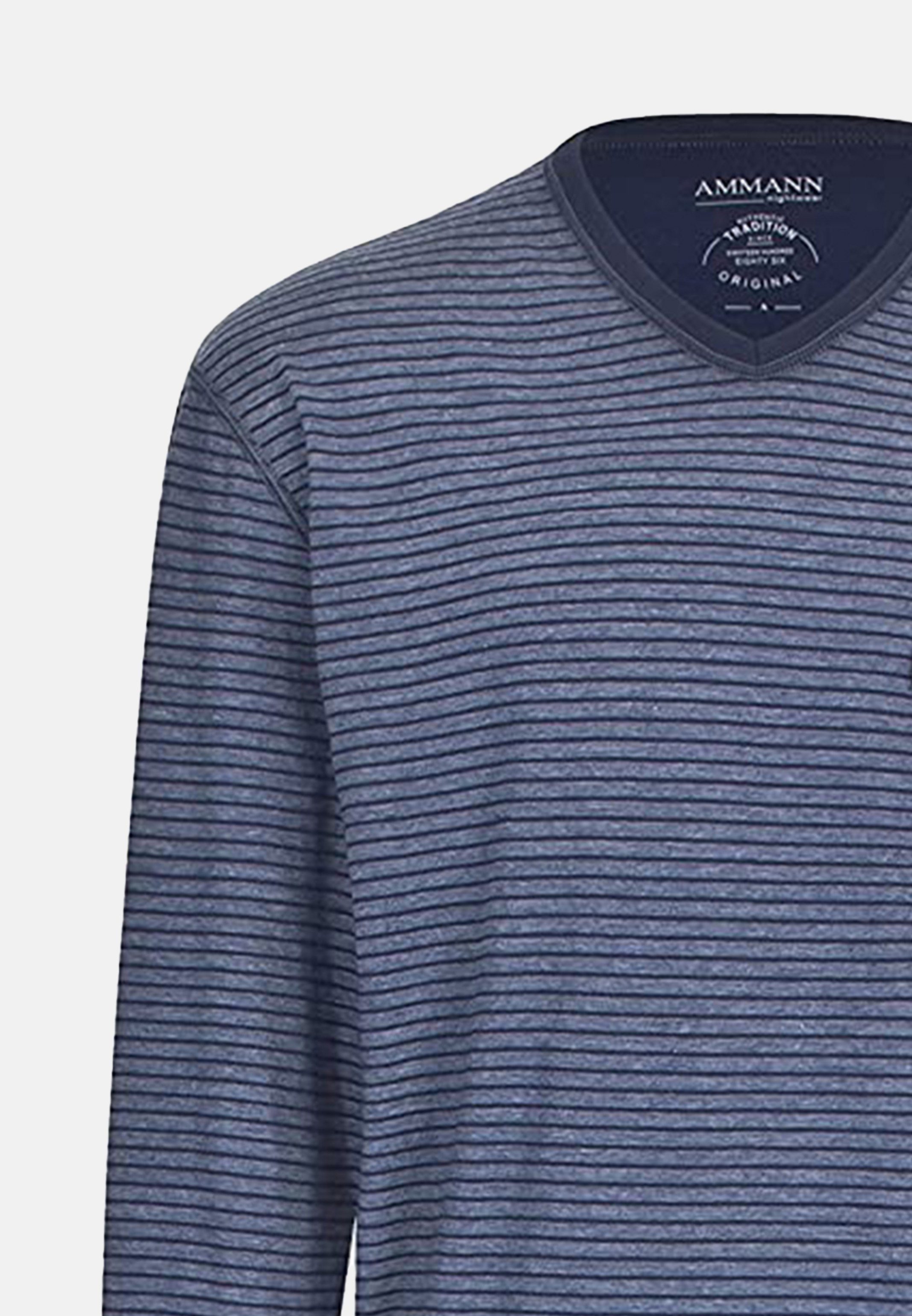 Ammann Pyjama Basic (Set, 2 tlg) Schlafanzug Langarm - Baumwolle - Mit Bünd günstig online kaufen