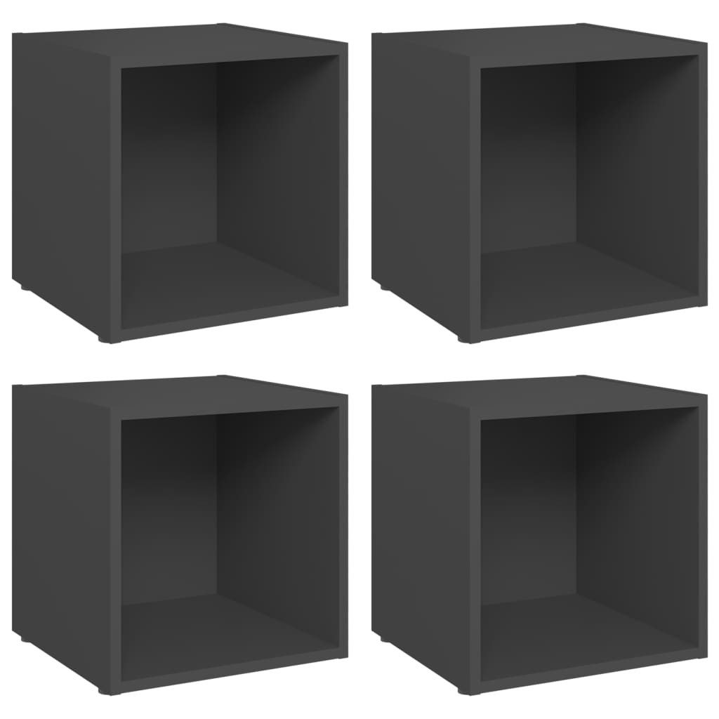 vidaXL TV-Schrank TV-Schränke 4 Stk Grau 37x35x37 cm Spanplatte Lowboard Lo günstig online kaufen