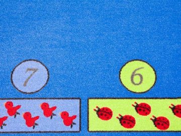 Kinderteppich BILDER & ZAHLEN, Primaflor-Ideen in Textil, rechteckig, Höhe: 5 mm, Spiel- und Lernteppich, Zahlenverständnis lernen, Kinderzimmer